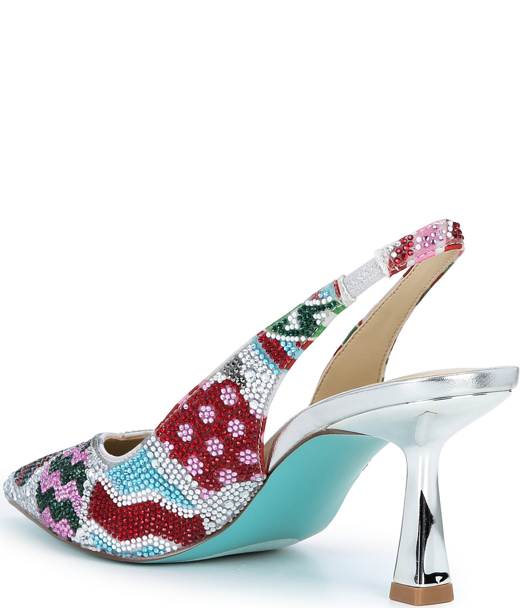 Blue by Betsey Johnson Clark Ornament Print Slingback Pumps