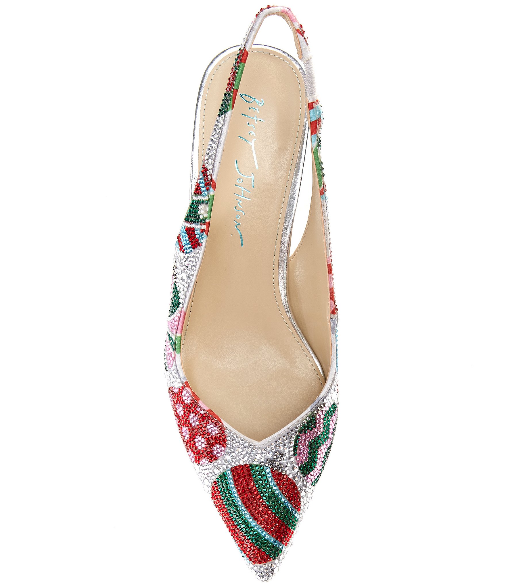Blue by Betsey Johnson Clark Ornament Print Slingback Pumps
