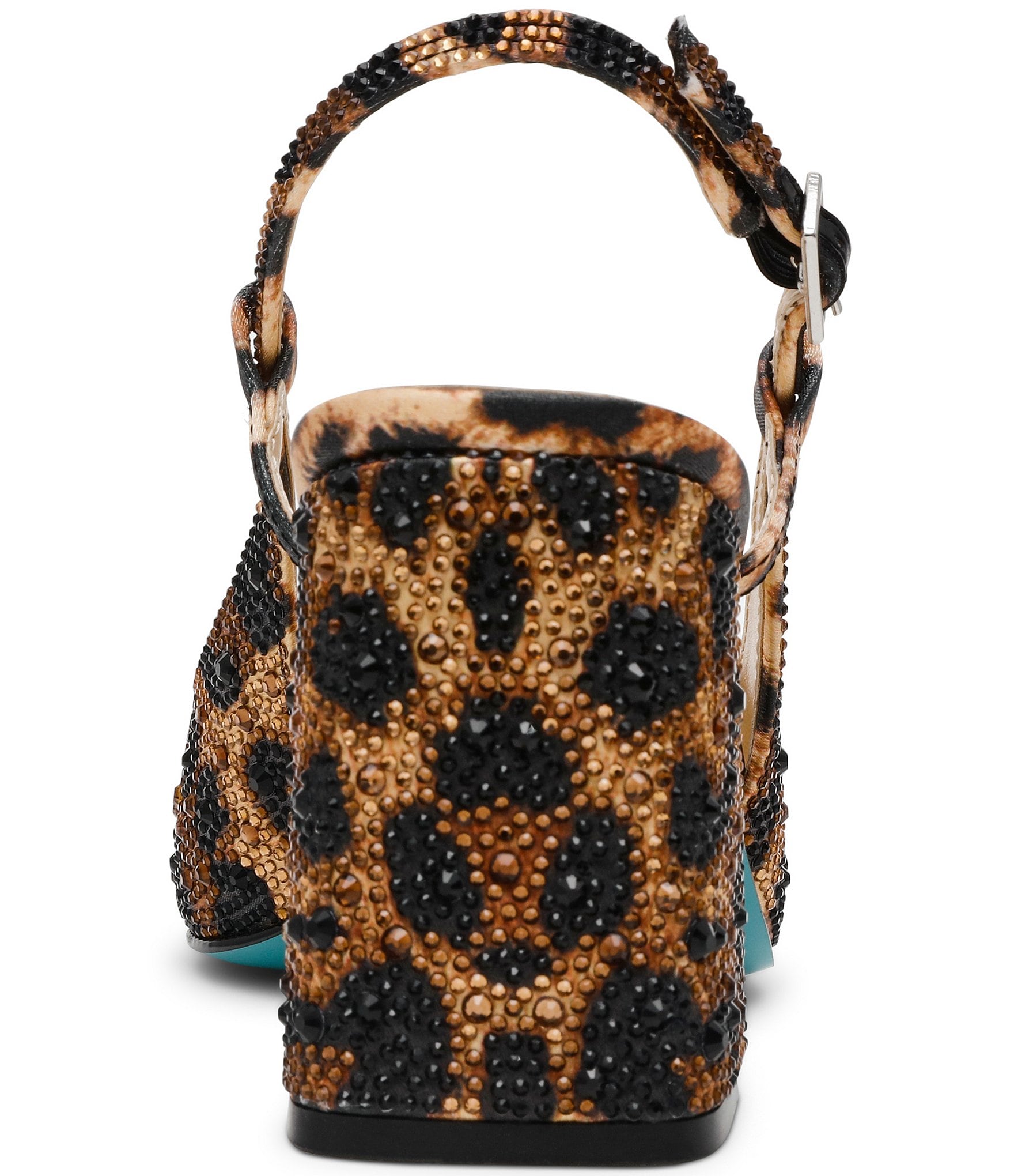 Blue by Betsey Johnson Elias Leopard Rhinestone Embellished Slingback Pumps