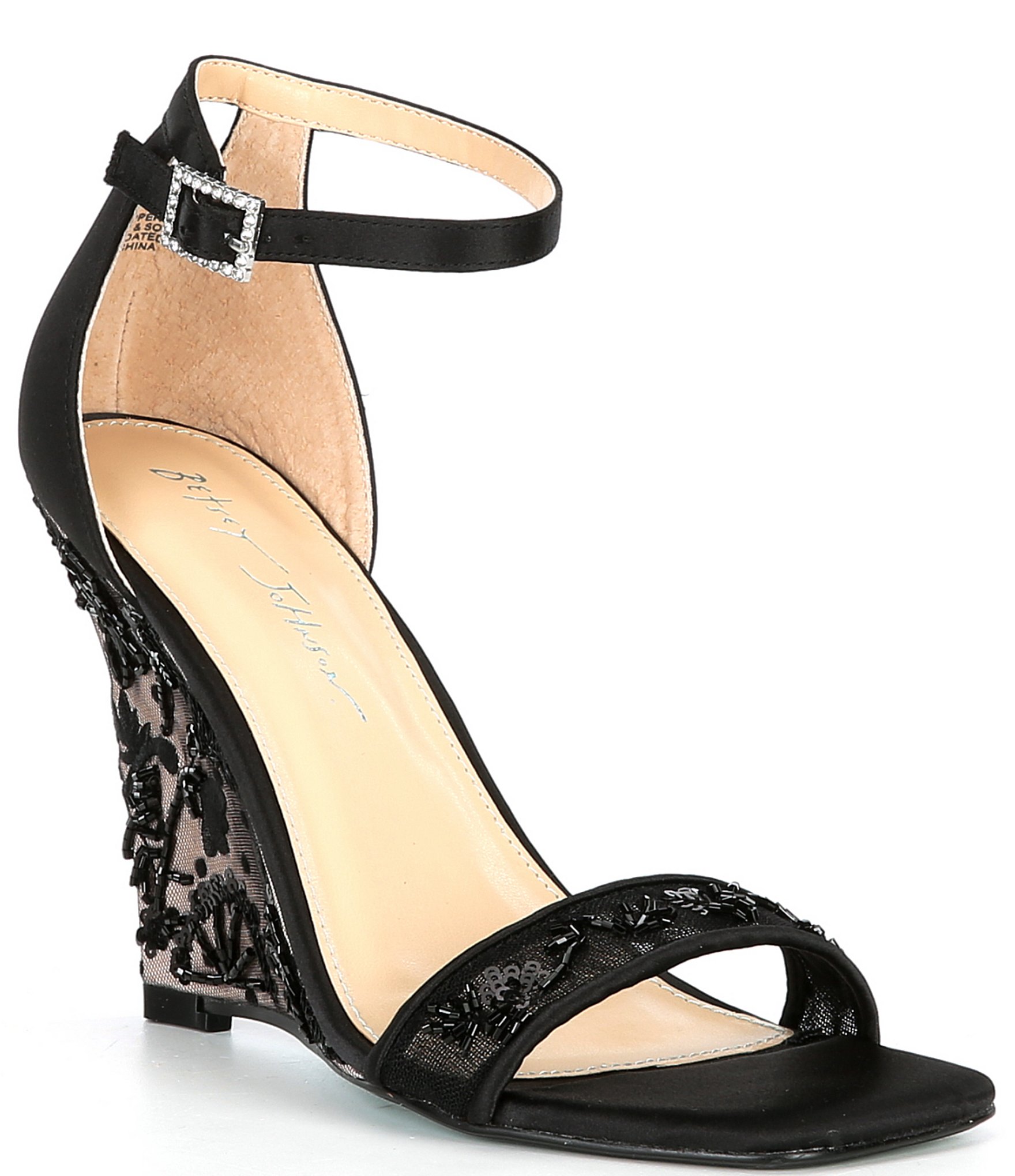 Black store evening wedges