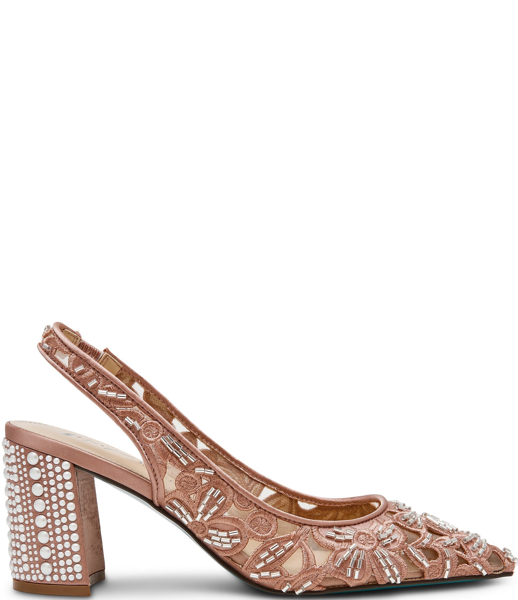 Blue by Betsey Johnson Kit Sequin Beaded Slingback Pumps
