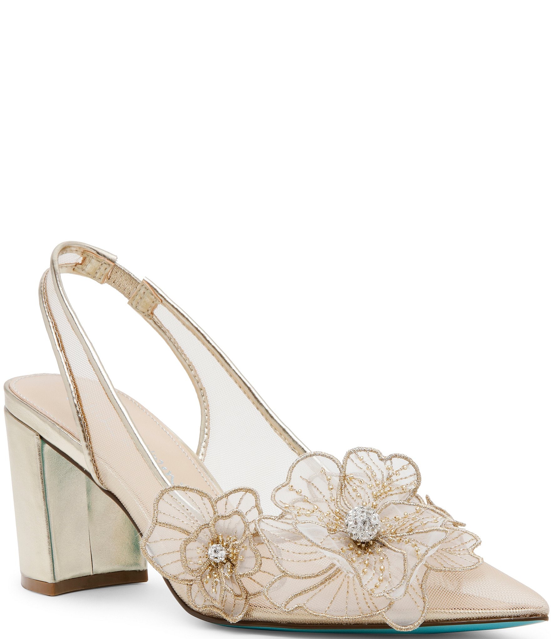 Betsey shops Johnson Claree Floral Round Block Heel