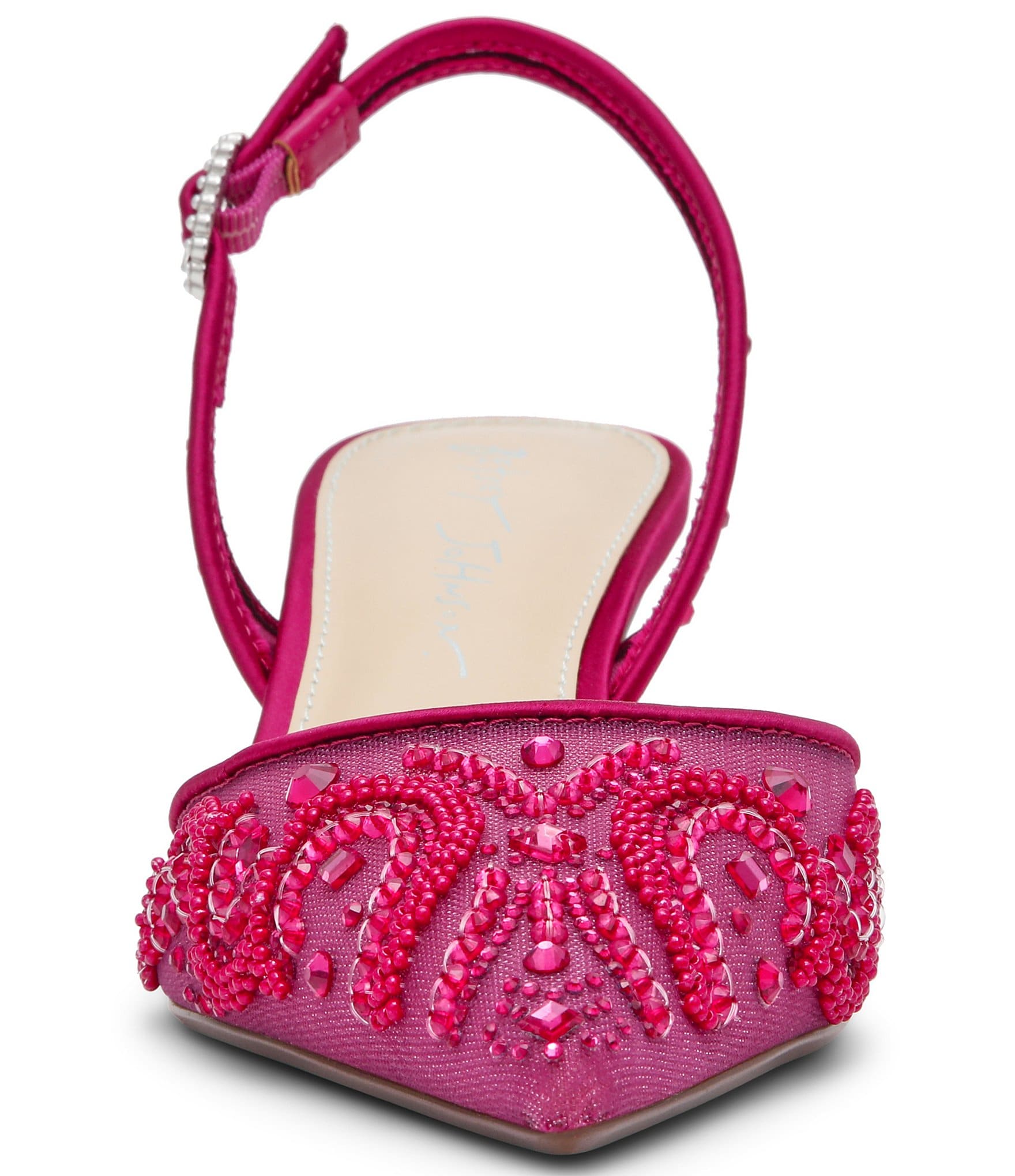 Blue by Betsey Johnson Prim Mesh Bead Embellished Slingback Pumps
