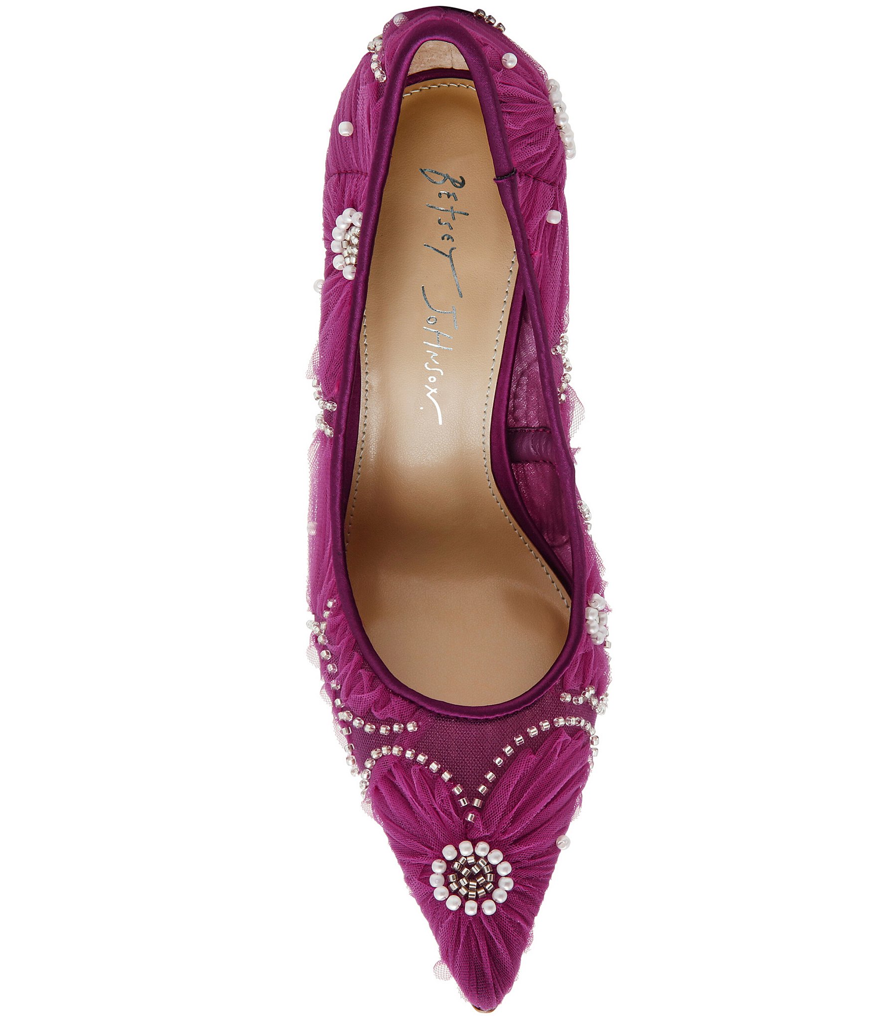 Blue by Betsey Johnson Roxie Mesh Pearl Embellished Stiletto Pumps