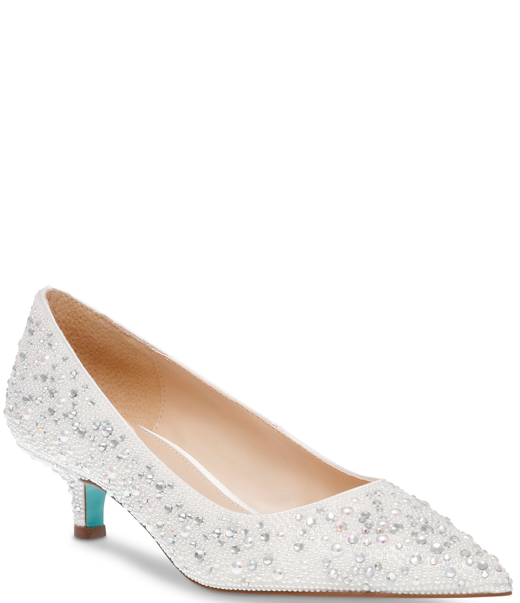 Amazon.com | Trendenzy Womens Kitten Heel Pointed Toe Pumps Low Heel Glitter  Dress Shoes(Blue,US 4) | Shoes