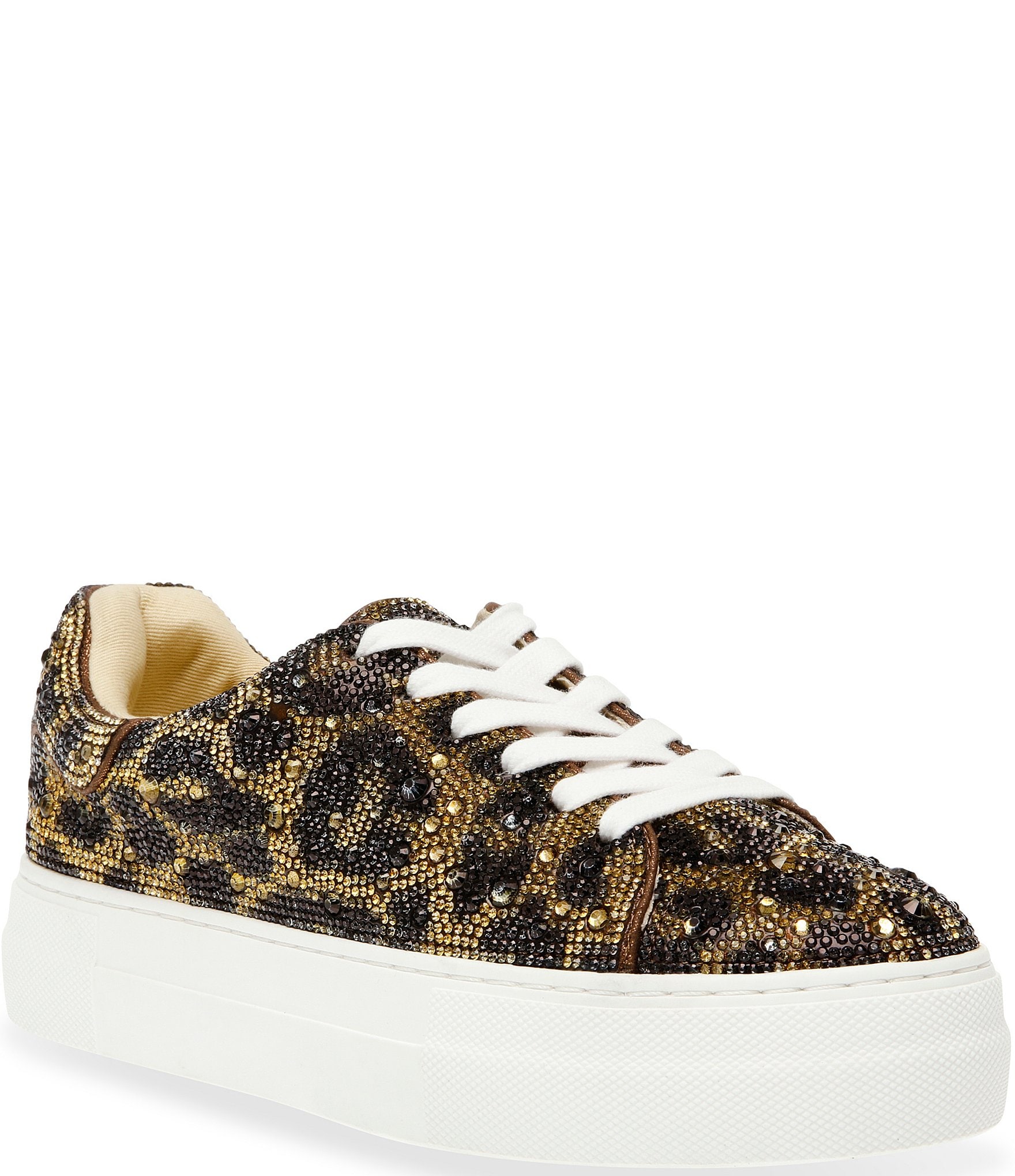 Blue by Betsey Johnson Sidny Leopard Rhinestone Platform Sneakers