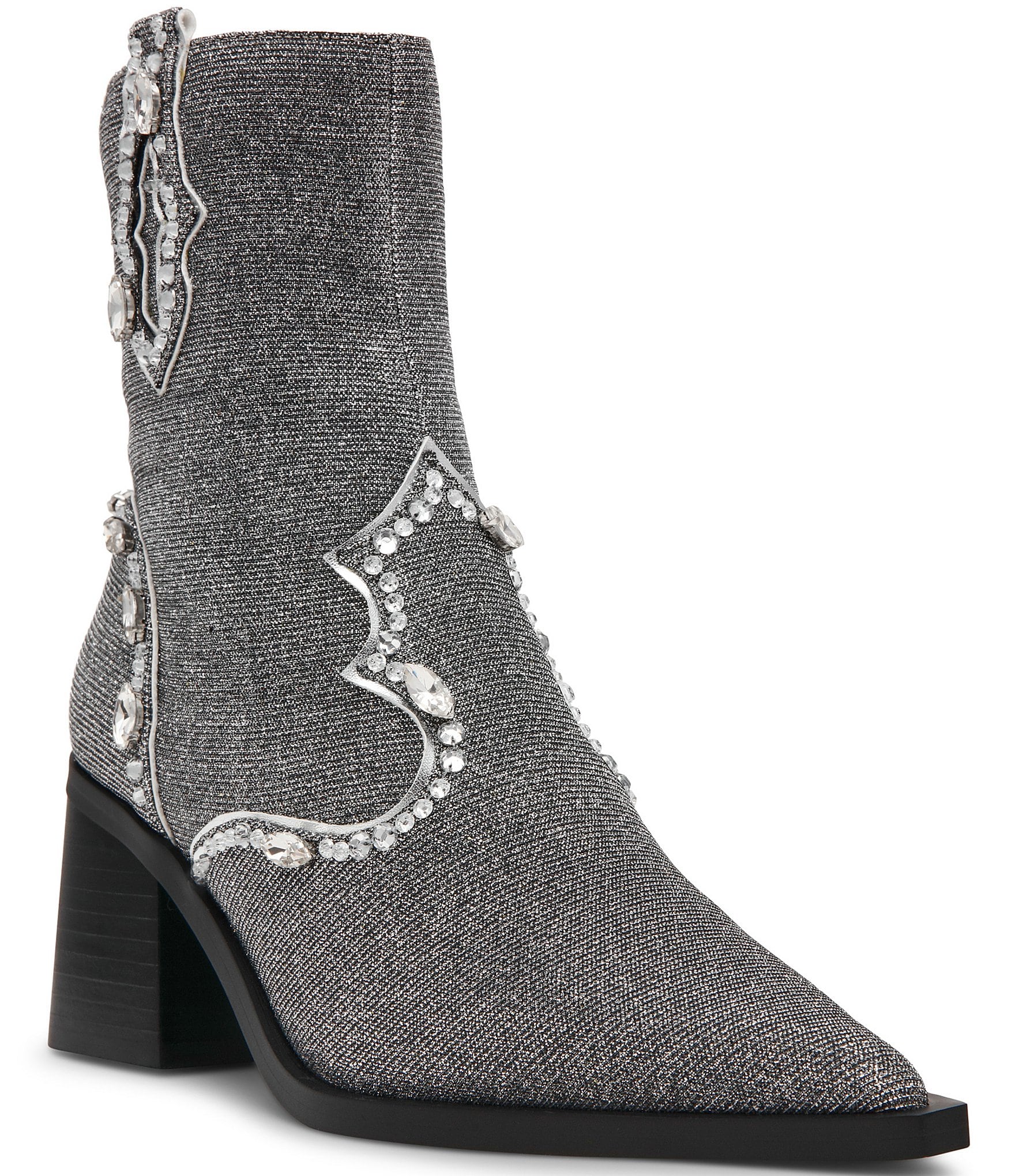 Blue by Betsey Johnson Tarra Rhinestone Embellished Western Booties