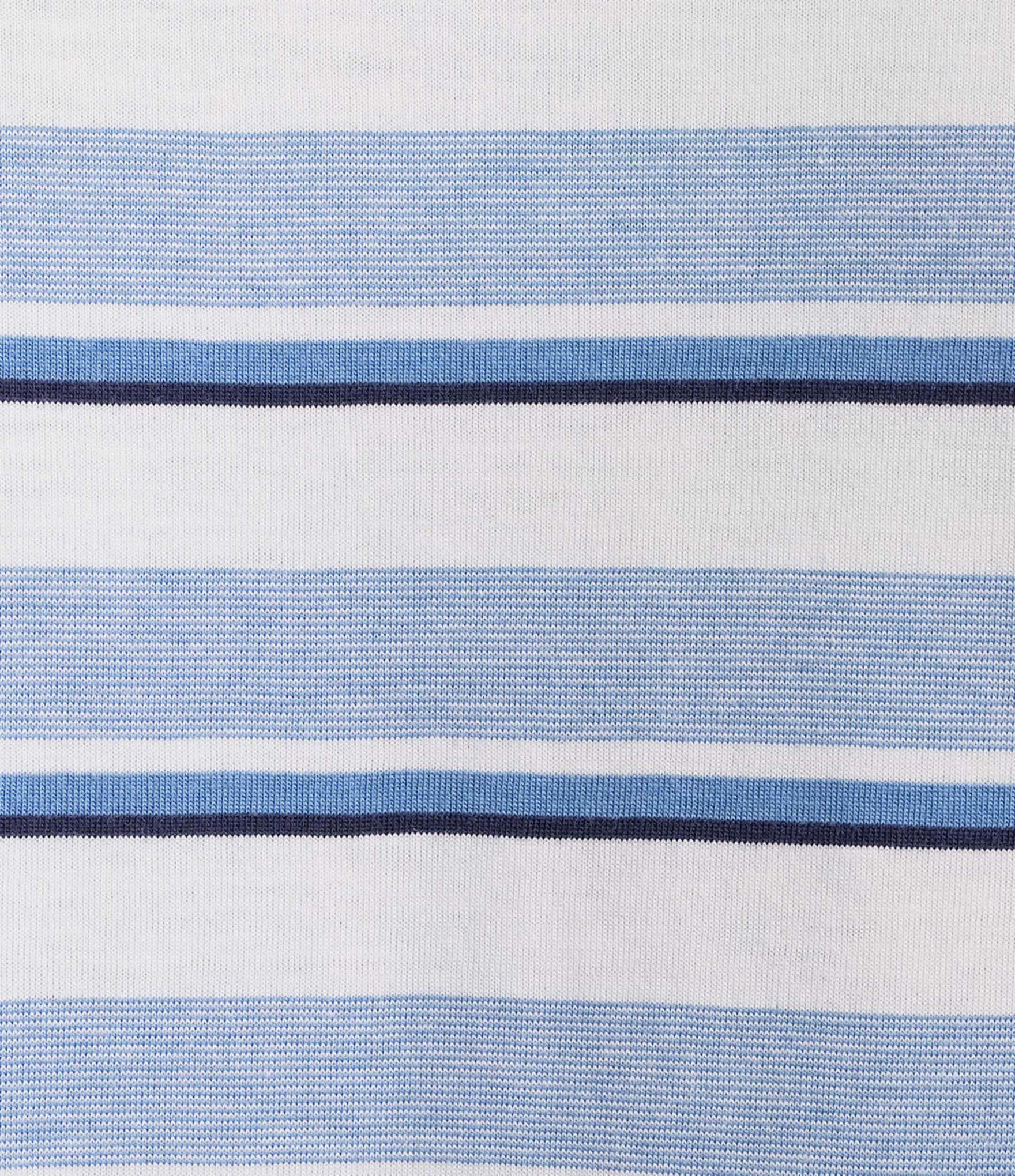 Blue Label Block Island Collection Multi-Striped Jersey Short Sleeve Polo Shirt