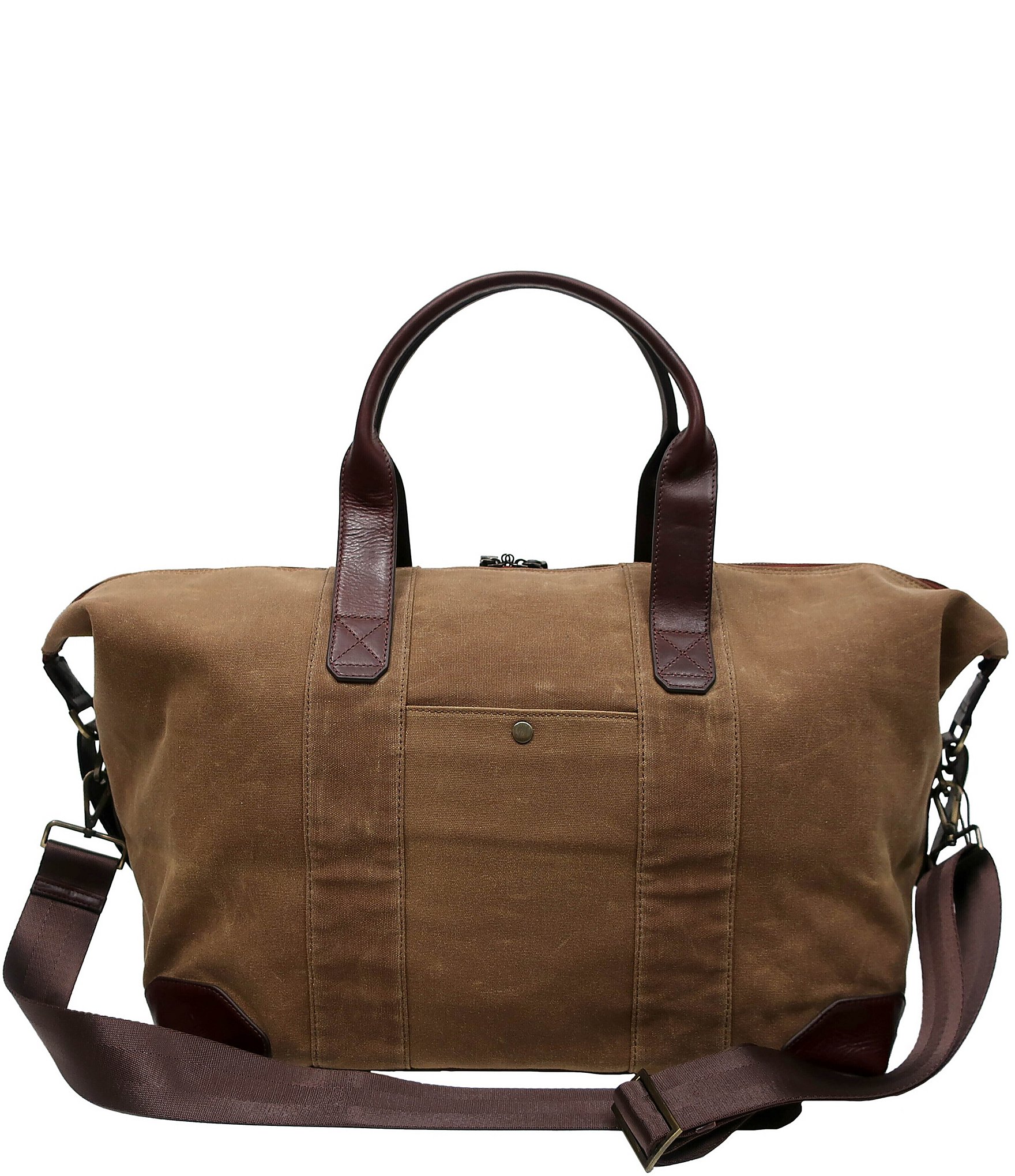 BOCONI Sloan Waxed Canvas Pull-up Leather Duffel Bag, 18#double;