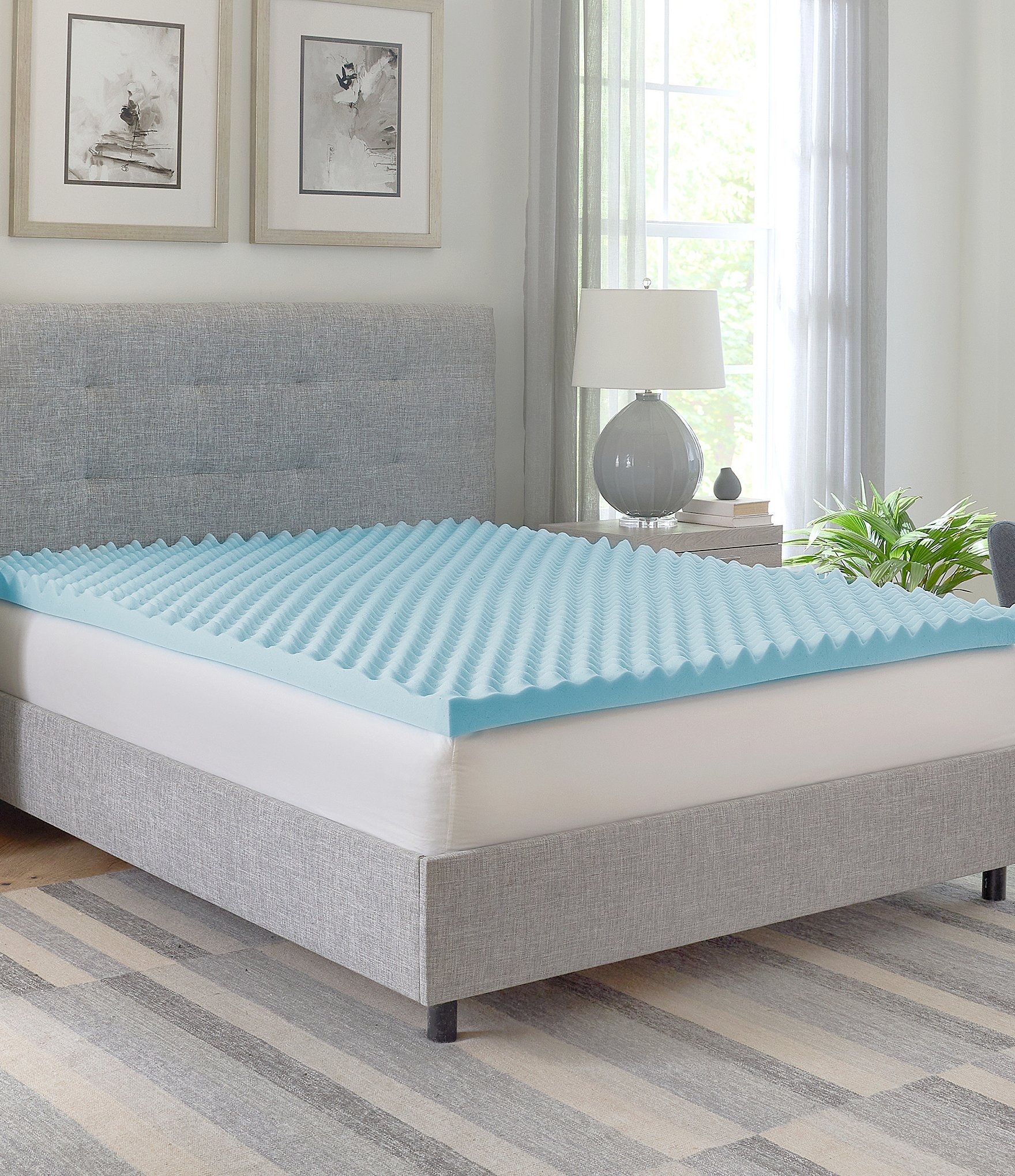 BodiPEDIC 2.5-Inch Gel-Infused Convoluted Memory Foam Mattress Bed ...