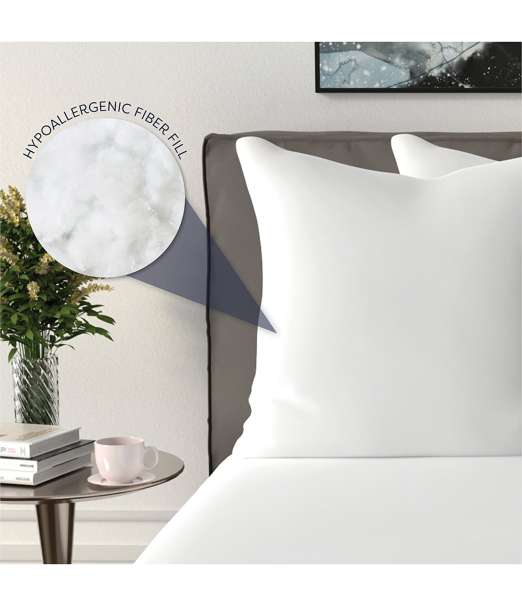 BodiPEDIC Fiber Filled Square Euro Pillow Insert, Set of 2