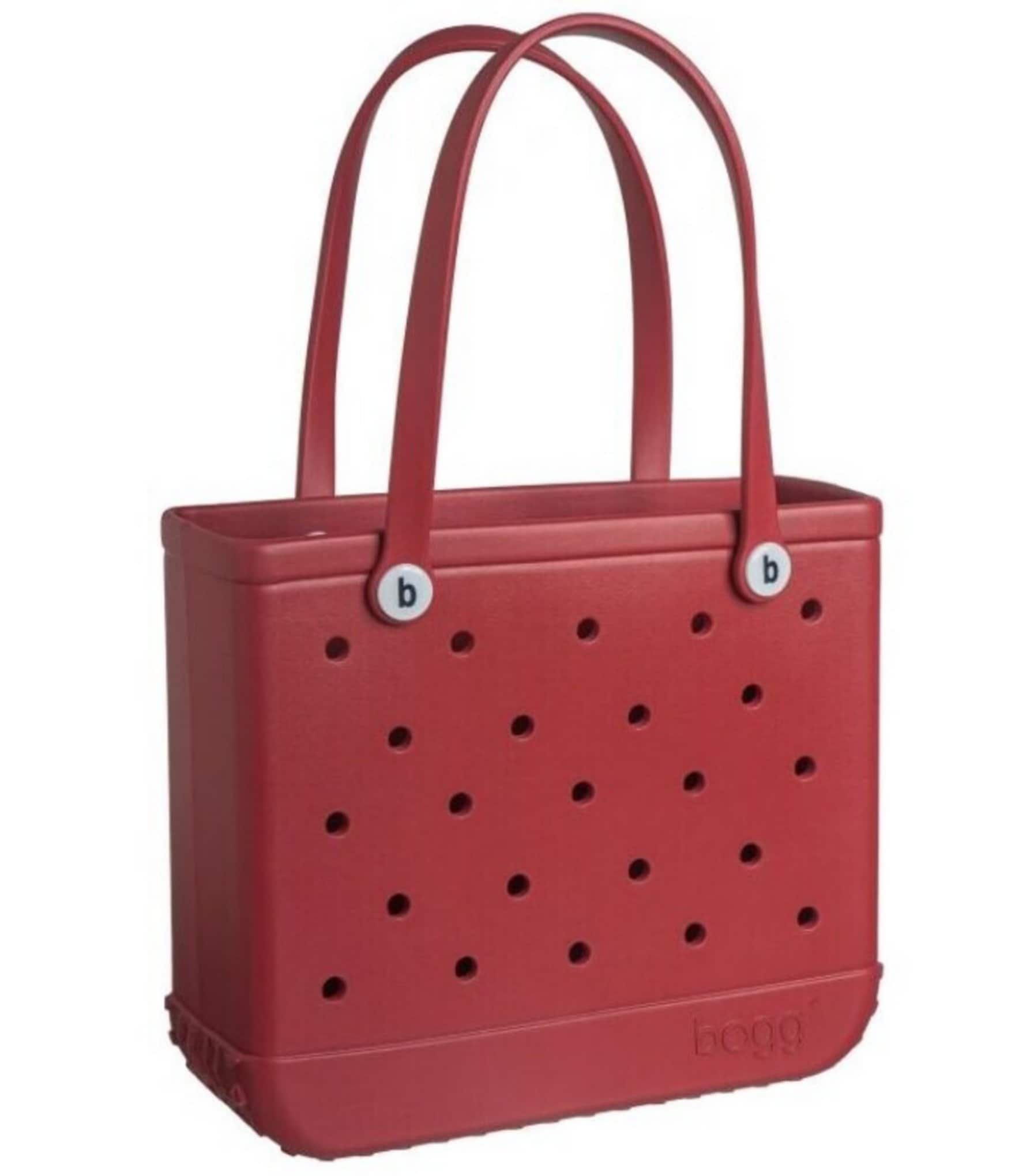 Red discount tote handbag