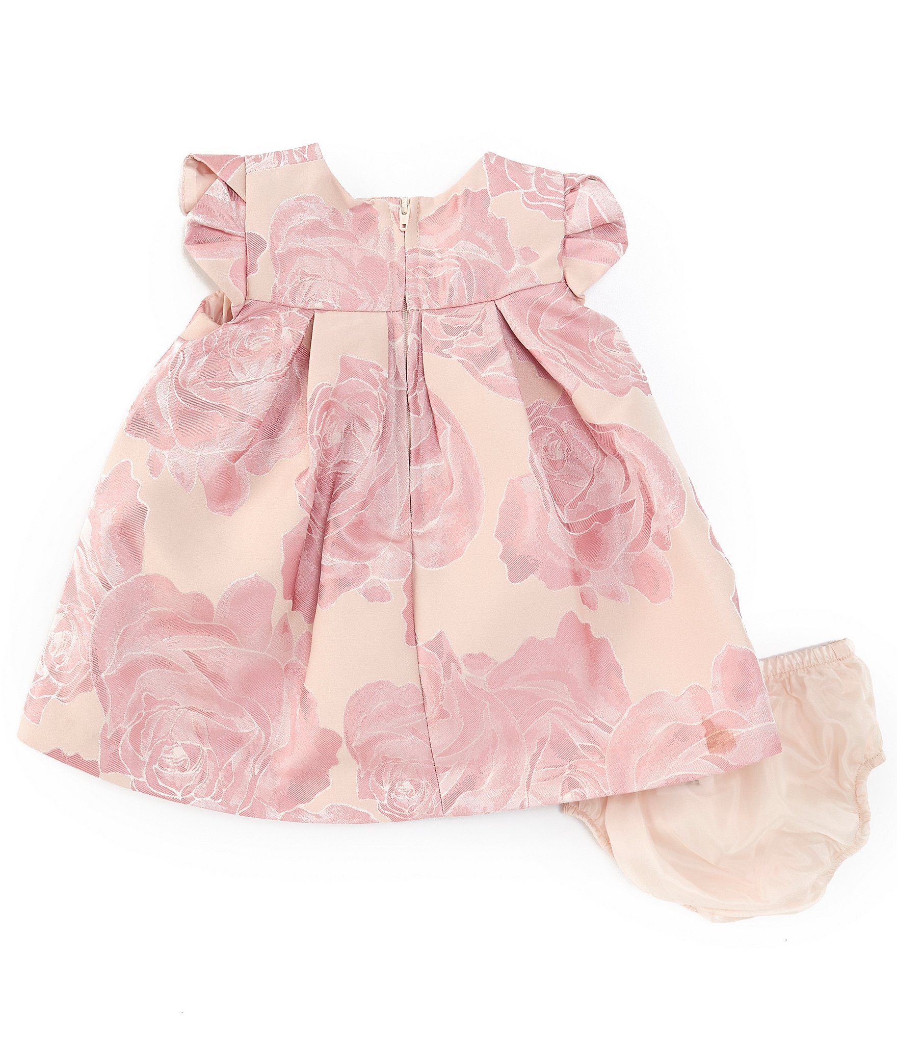 Bonnie Jean Baby Girls Newborn-24 Months Petal Sleeve Floral Jacquard Trapeze Dress