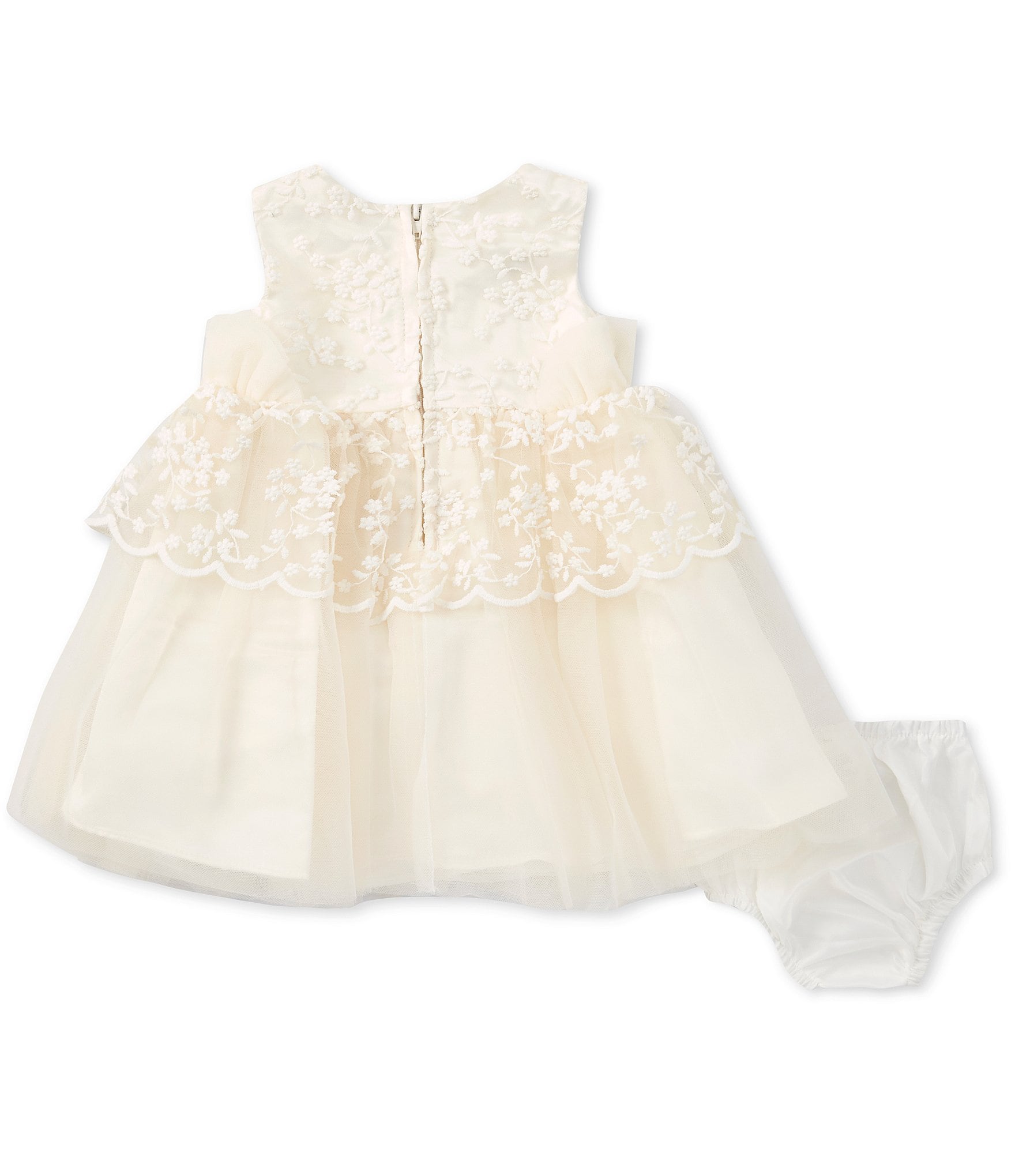 Bonnie Jean Baby Girls Newborn-24 Months Sleeveless Lace-Peplum Fit & Flare Dress