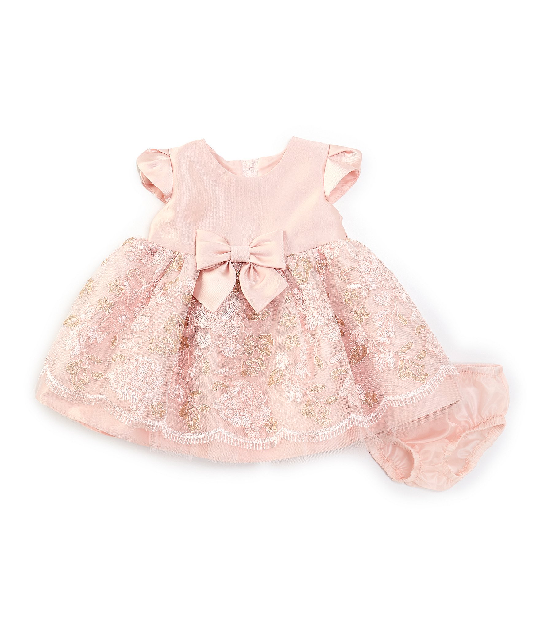 【GLOWNY】24FALL★ 3/4 G COMFORT DRESS (S,M,L) Bonnie Jean Baby Girls Newborn-24 Months Petal-Sleeve