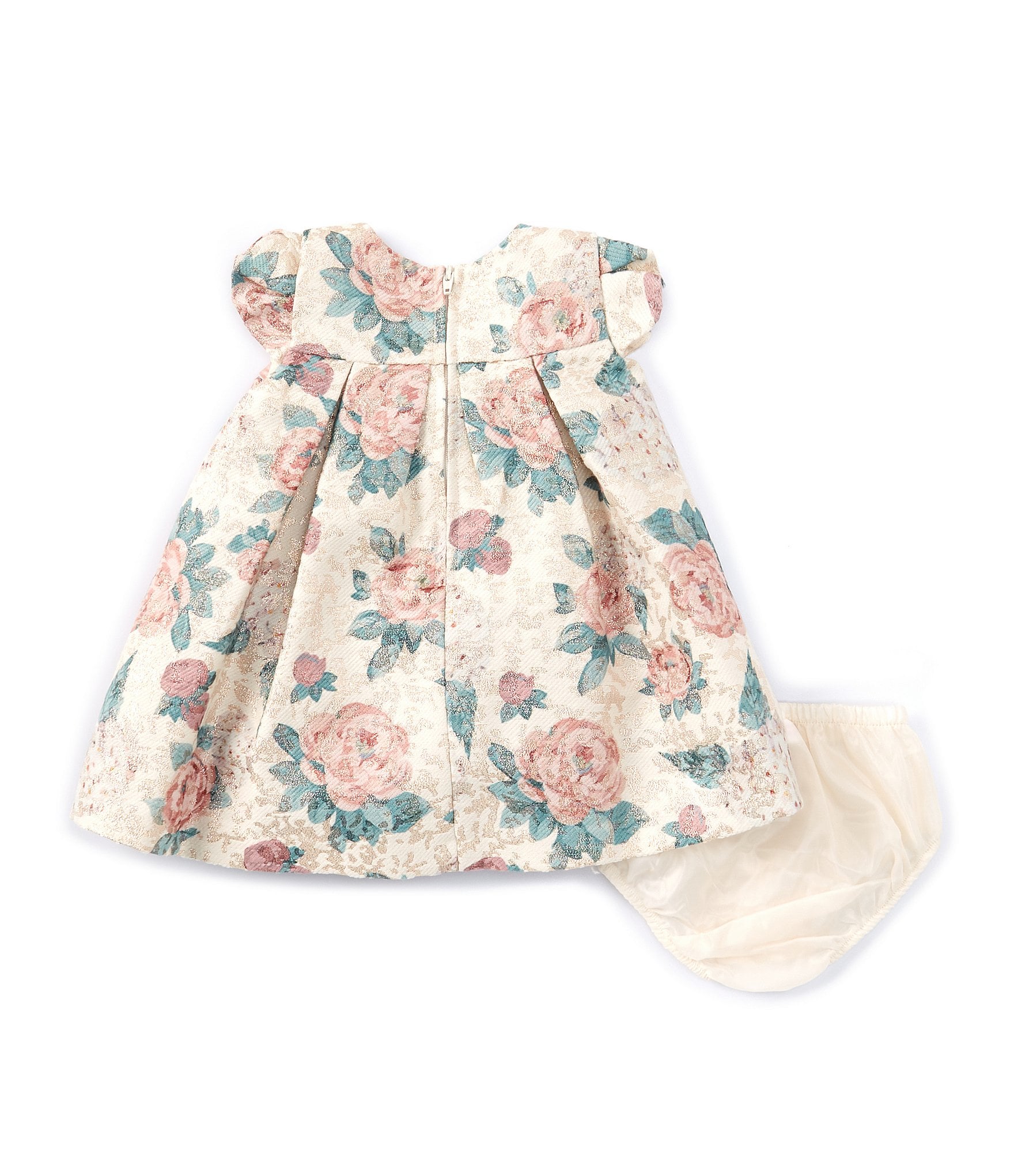 Bonnie Jean Baby Girls Newborn-24 Months Petal Sleeve Floral Jacquard Fit & Flare Dress