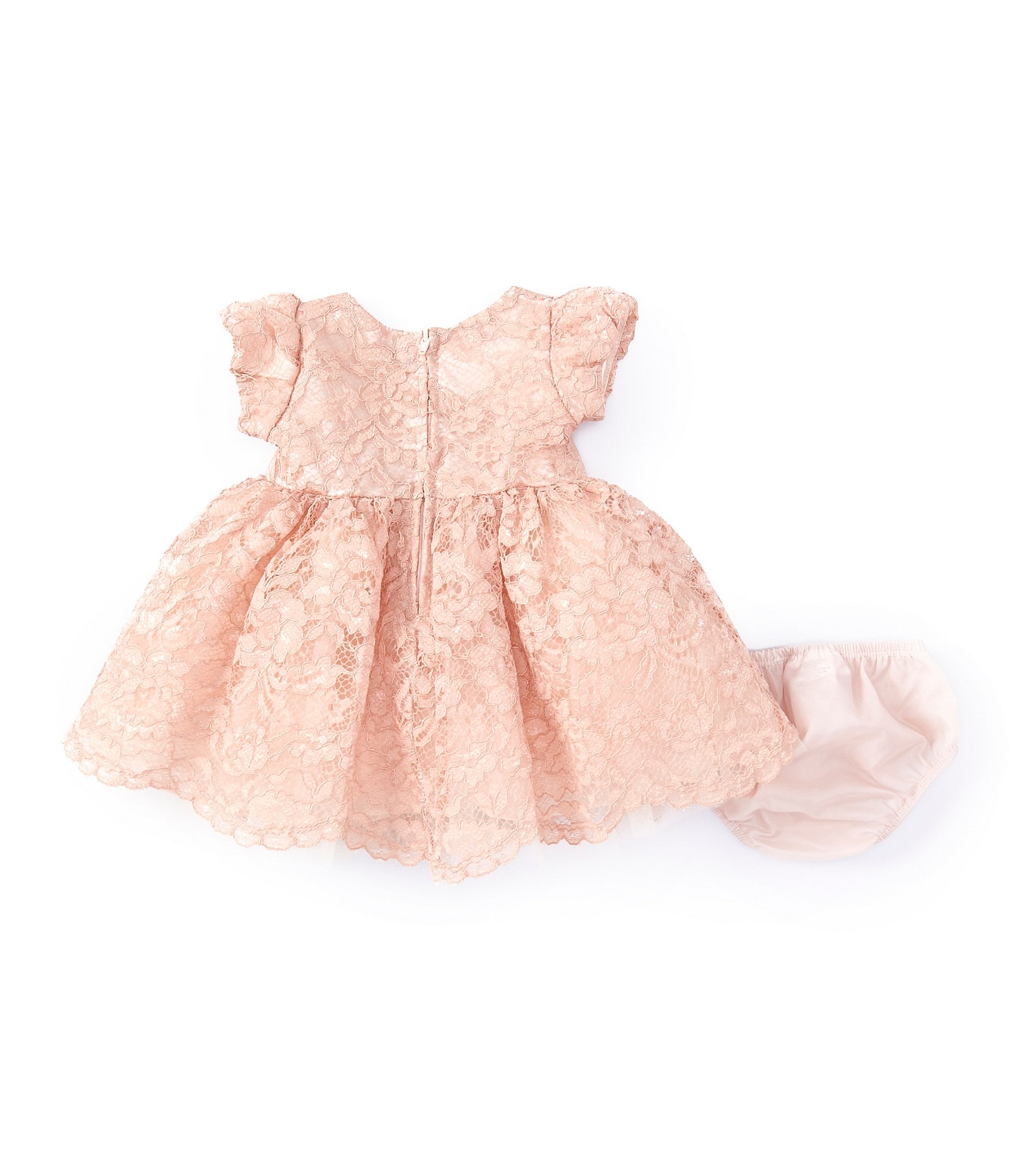 Bonnie Jean Baby Girls Newborn-24 Months Puffed-Sleeve Sparkle-Lace Ballerina Dress