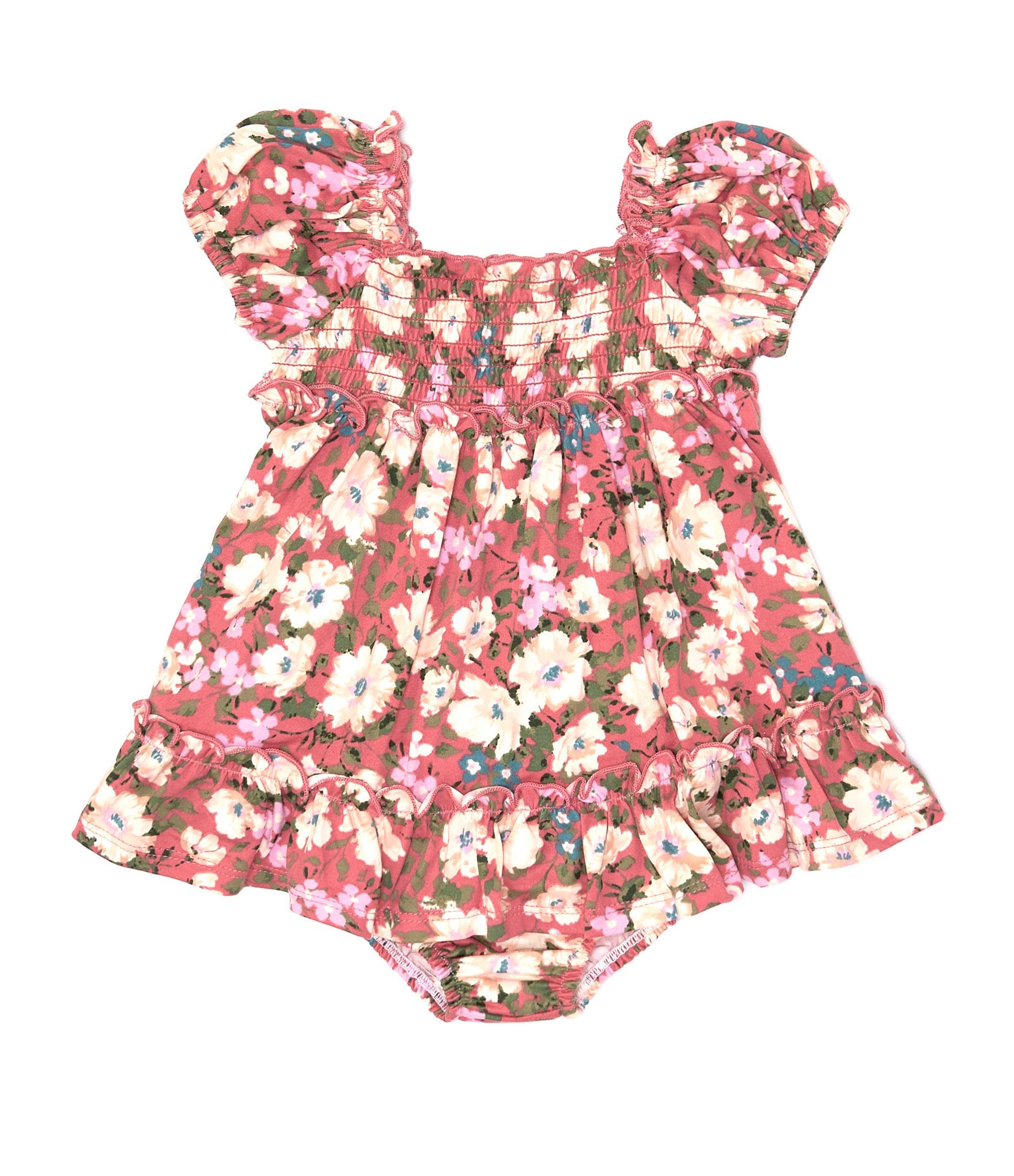 Friedknit Creations Baby Girls 12-24 Months Floral Printed Smocked Dress