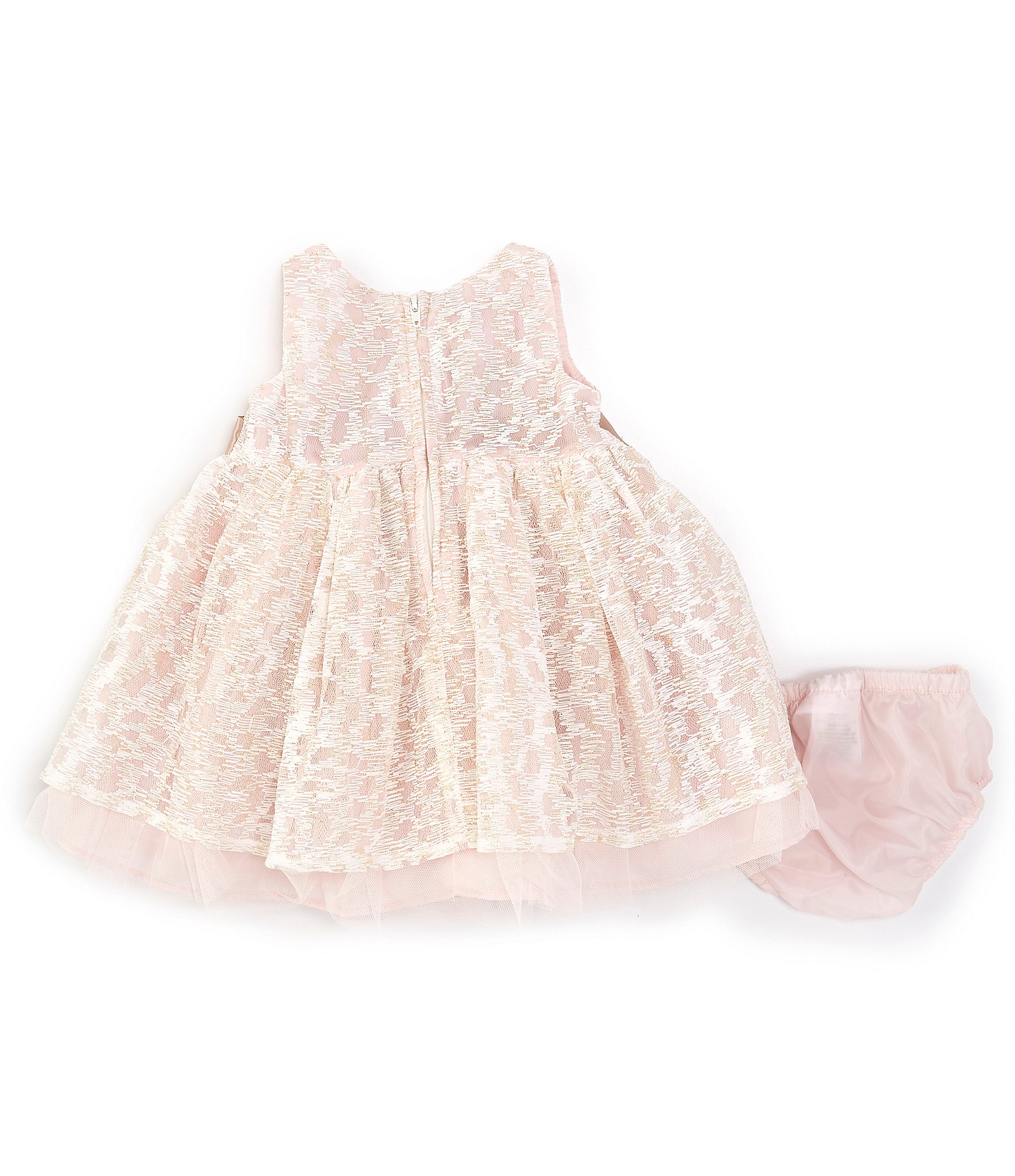 Bonnie Jean Baby Girls Newborn-24 Months Sleeveless Lace Overlay Fit & Flare Dress