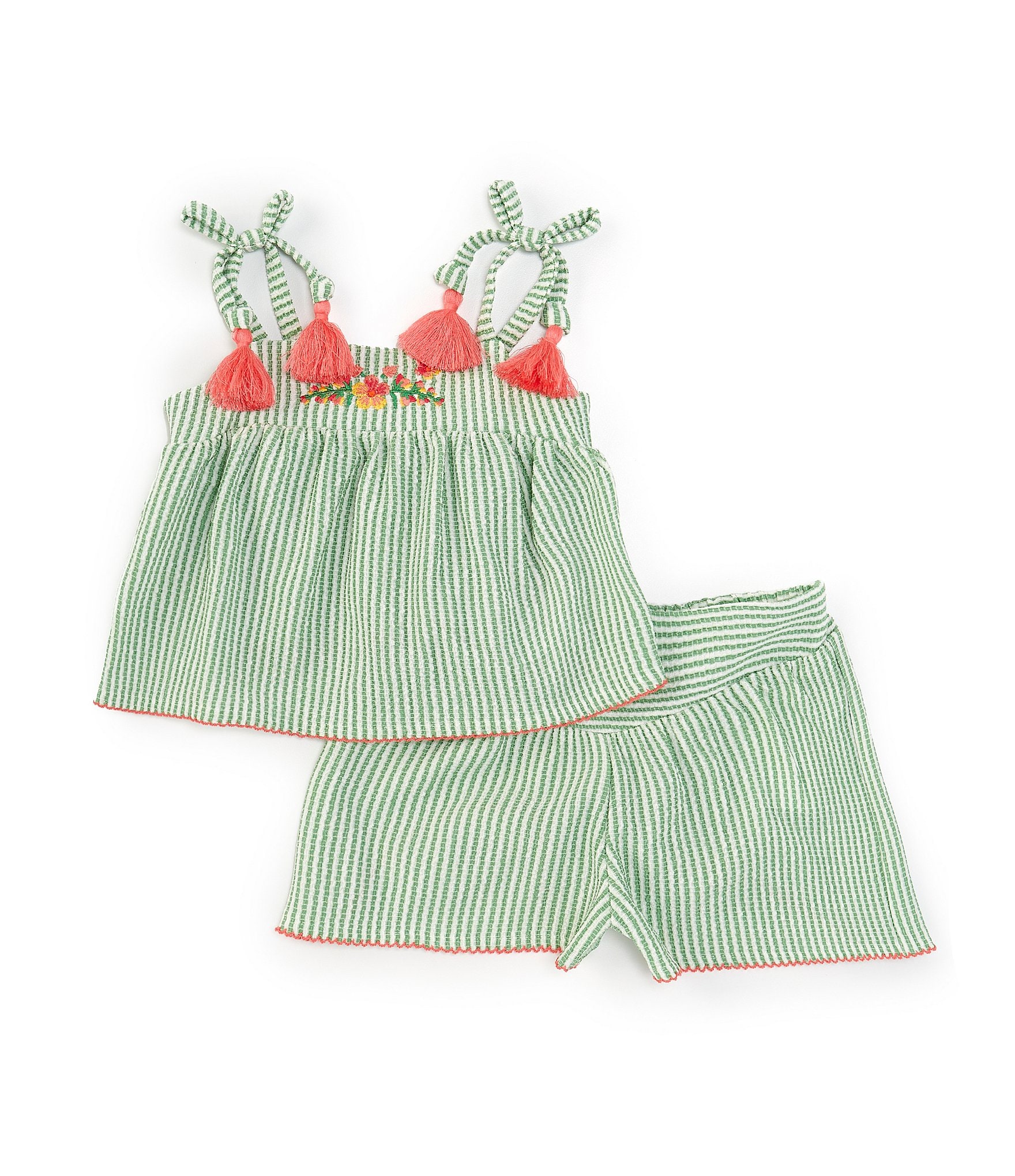 Bonnie Jean Baby Girls Newborn-24 Months Sleeveless Striped Tank Top & Matching Striped Shorts Set