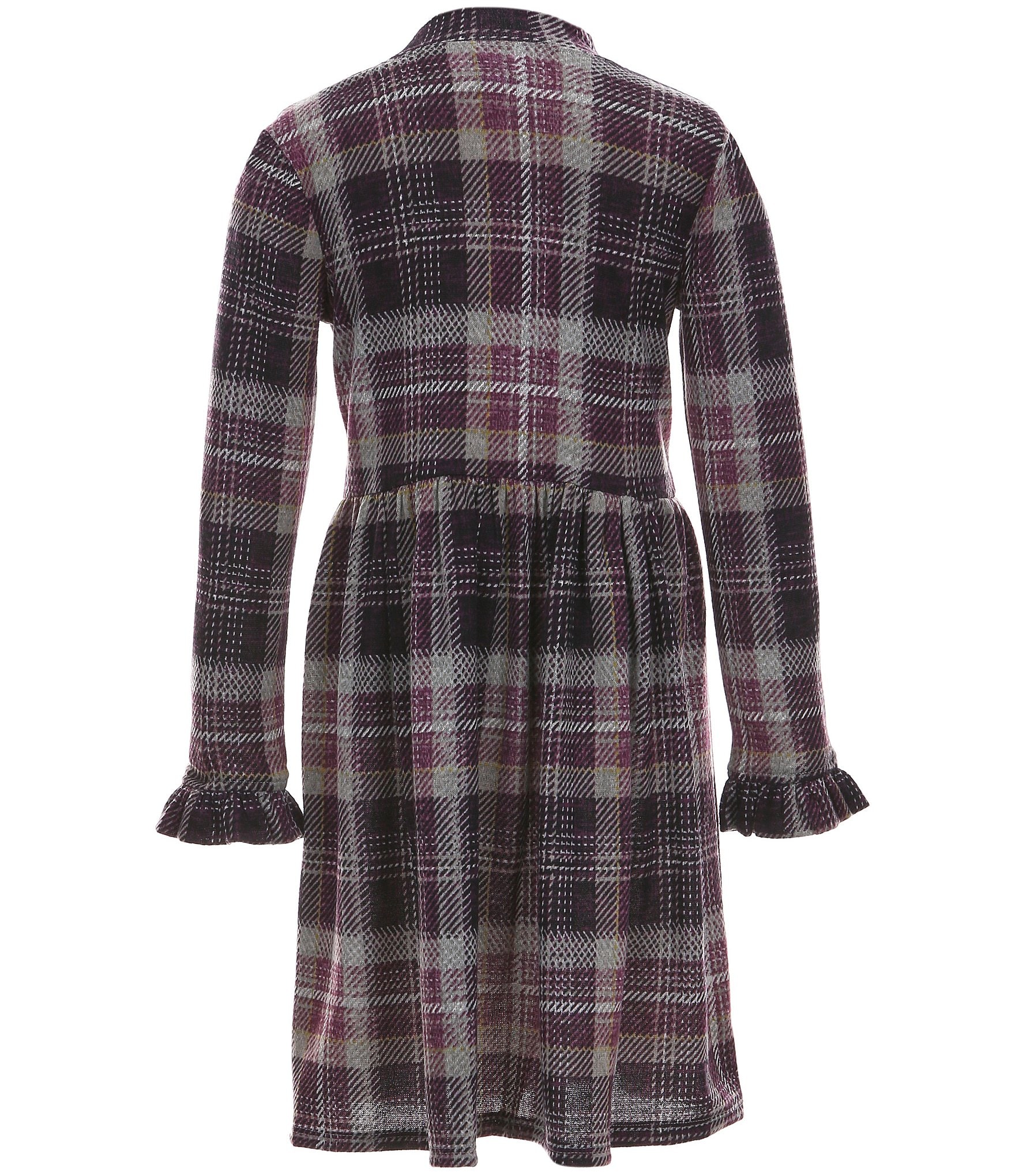 Bonnie Jean Big Girls 7-16 Long Sleeve Plaid Fit & Flare Dress