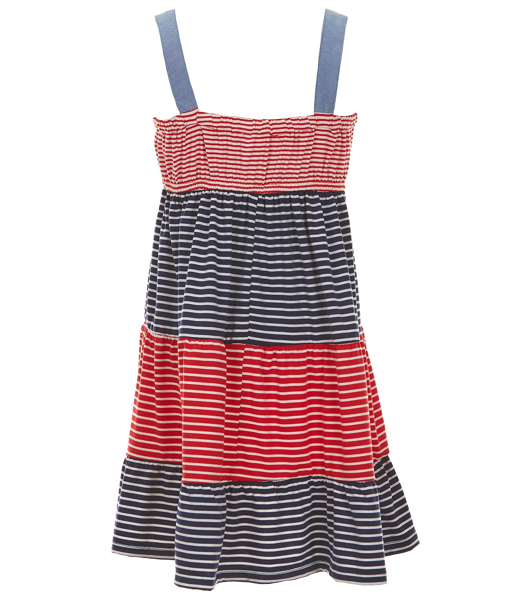 Bonnie Jean Big Girls 7-16 Sleeveless Americana Striped Tiered Dress