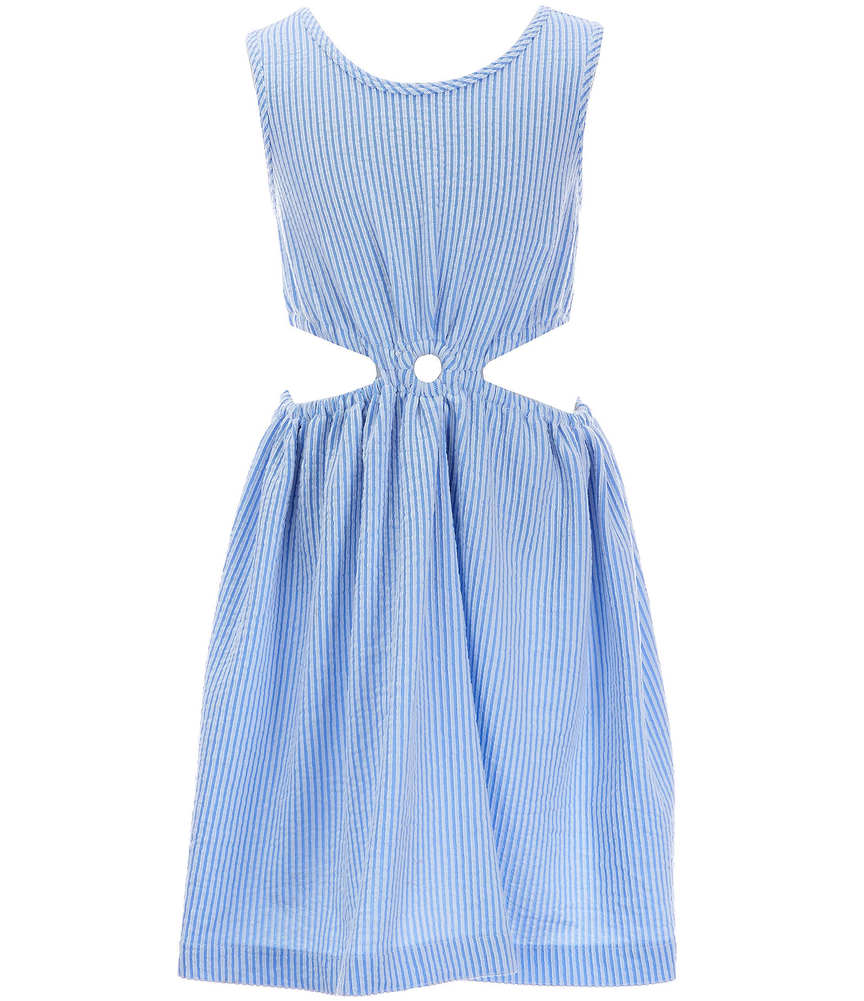 Bonnie Jean Big Girls 7-16 Textured-Stripe Cut-Out Detail A-Line Dress ...