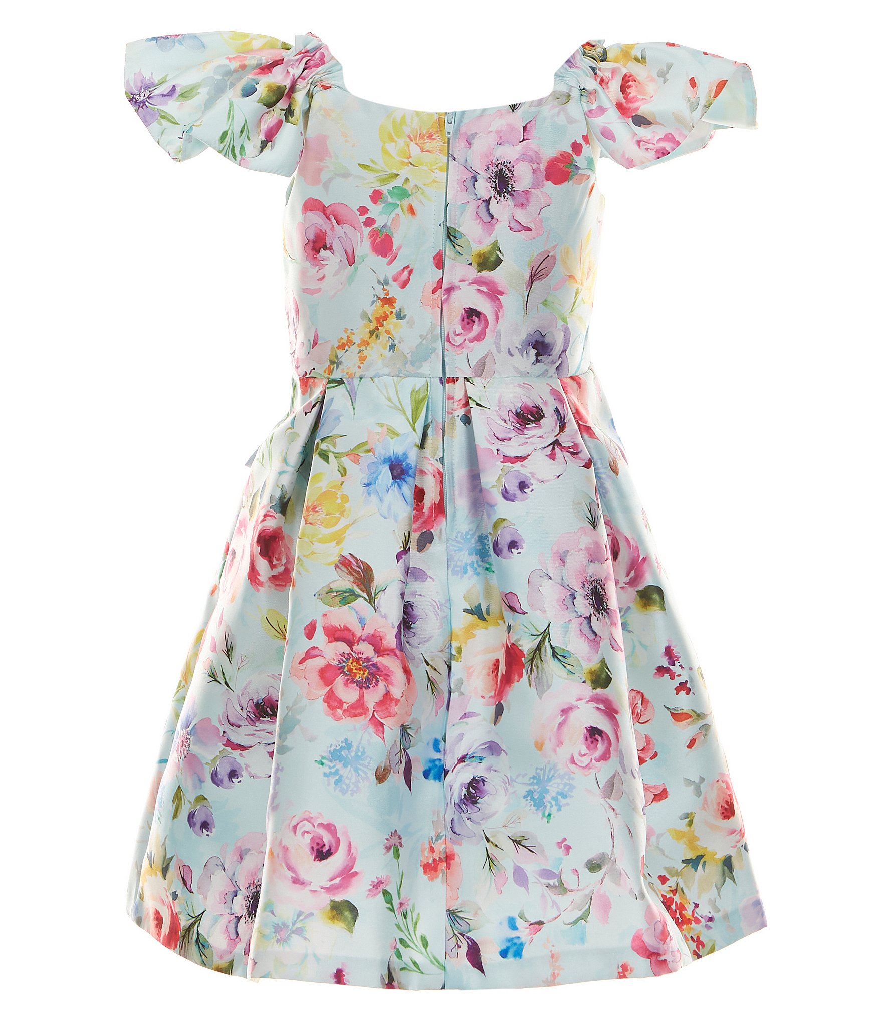 Bonnie Jean Little Girls 2T-6X Family Matching Flutter-Sleeve Floral-Printed Mikado Fit-And-Flare Dress