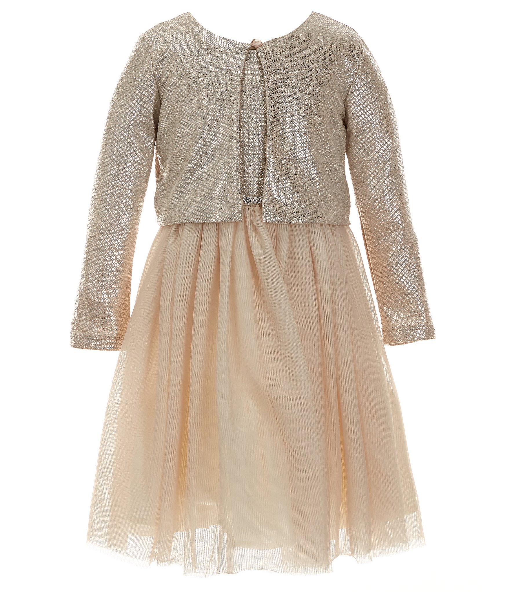 Little girls 2025 gold cardigan