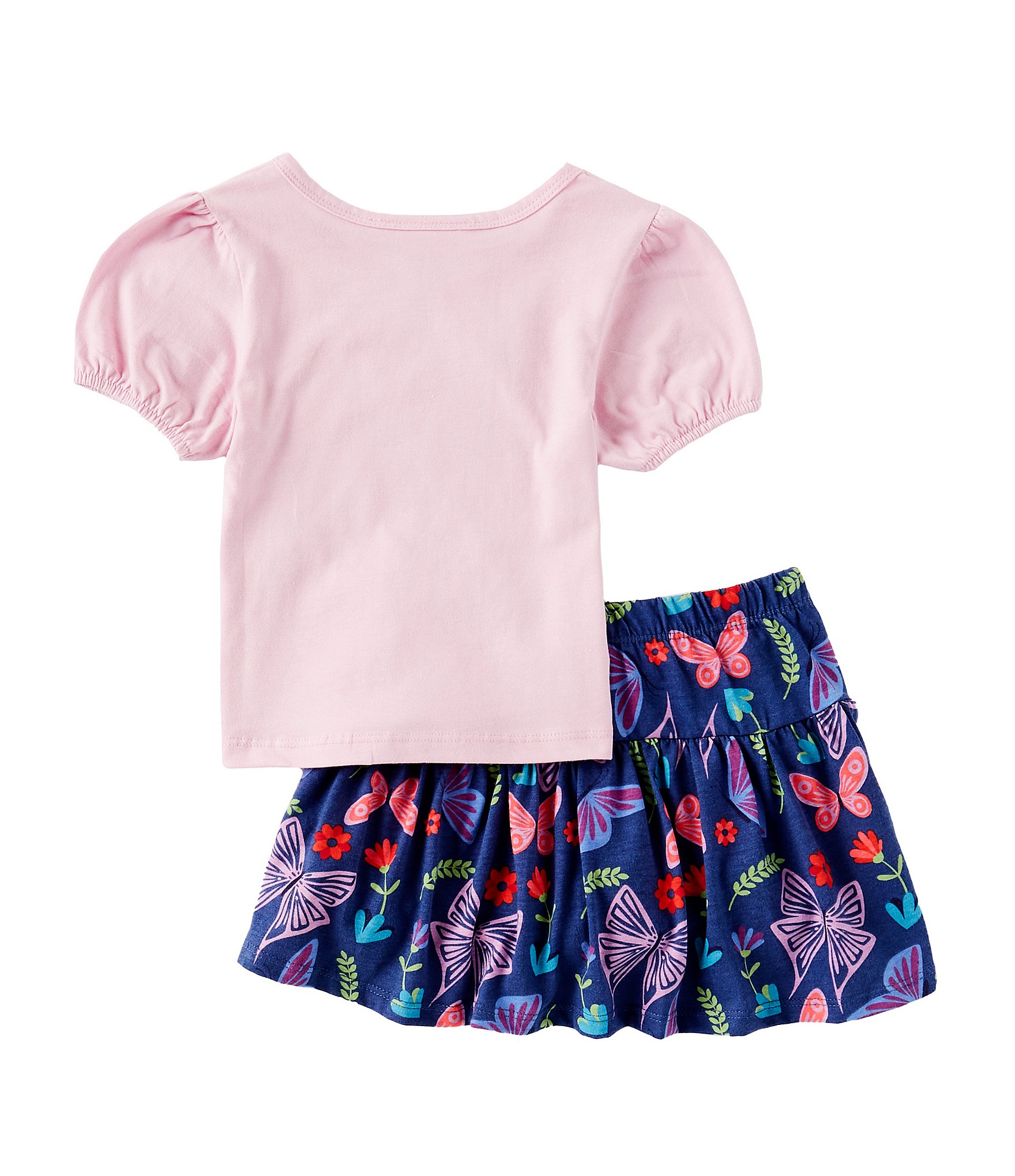 Bonnie Jean Little Girls 2T-6X Sequin-Embellished Appliqued Top & Coordinating Printed Skort Set