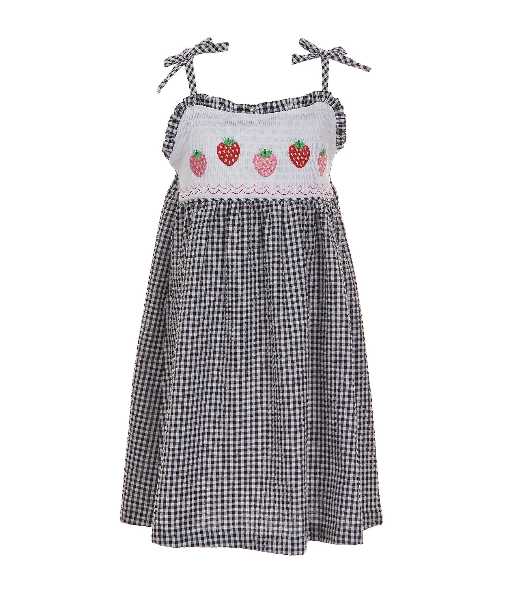 Bonnie Jean Little Girls 2T-6X Tie Shoulder Smocked