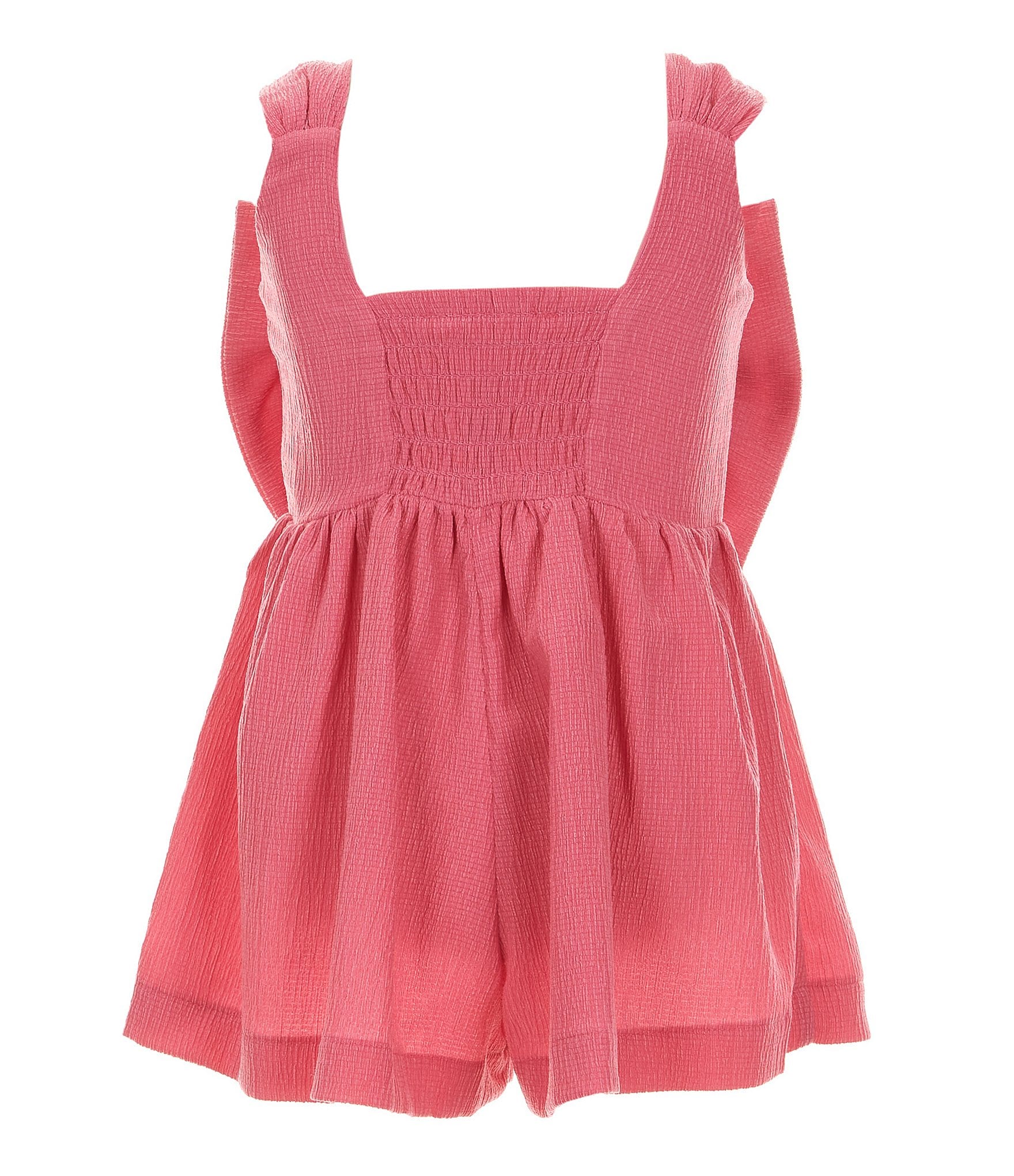 Bonnie Jean Little Girls 4-6X Sleeveless Bow-Accented Gauze Romper