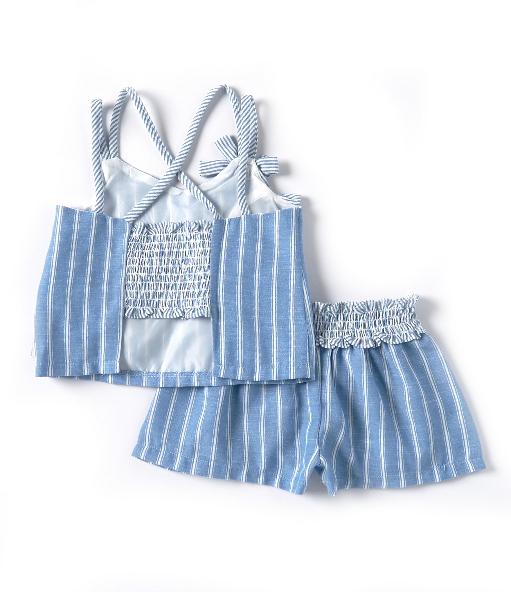 Bonnie Jean Little Girls 4-6X Sleeveless Striped Chambray Top & Matching Shorts Set