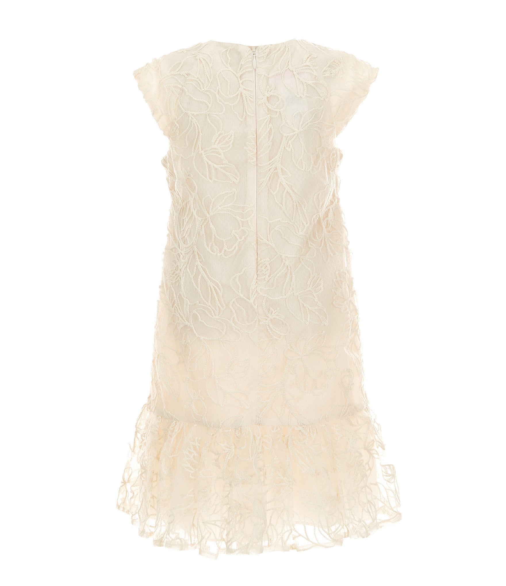 Bonnie Jean Little Girls Cap-Sleeve Embroidered Drop-Waist Dress