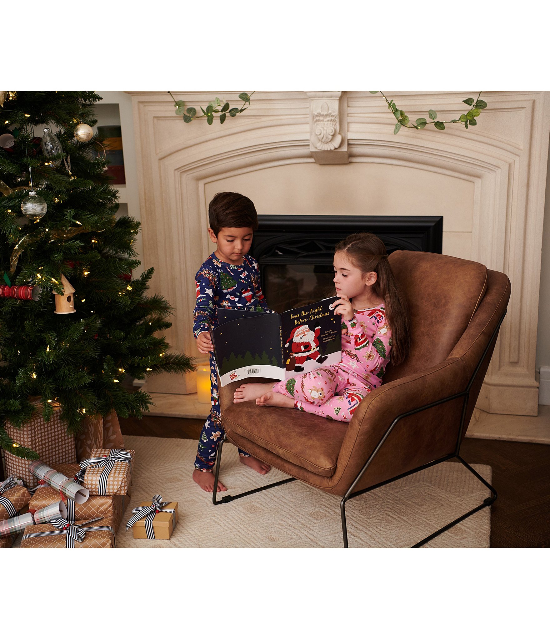 Books To Bed Kids 2-10 Twas The Night Before Christmas Two-Piece Pajamas & Book Set