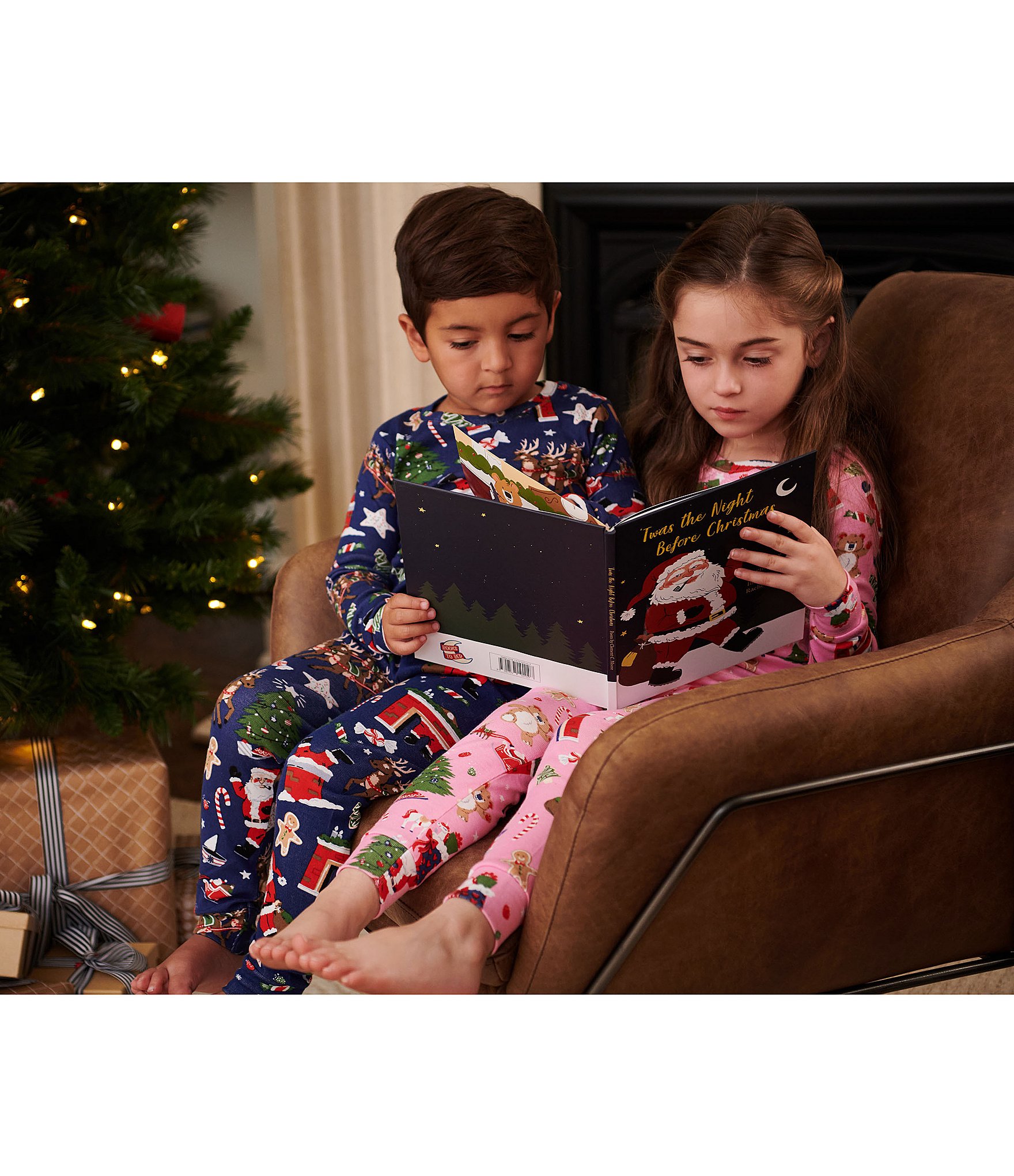 Books To Bed Kids 2-10 Twas The Night Before Christmas Two-Piece Pajamas & Book Set