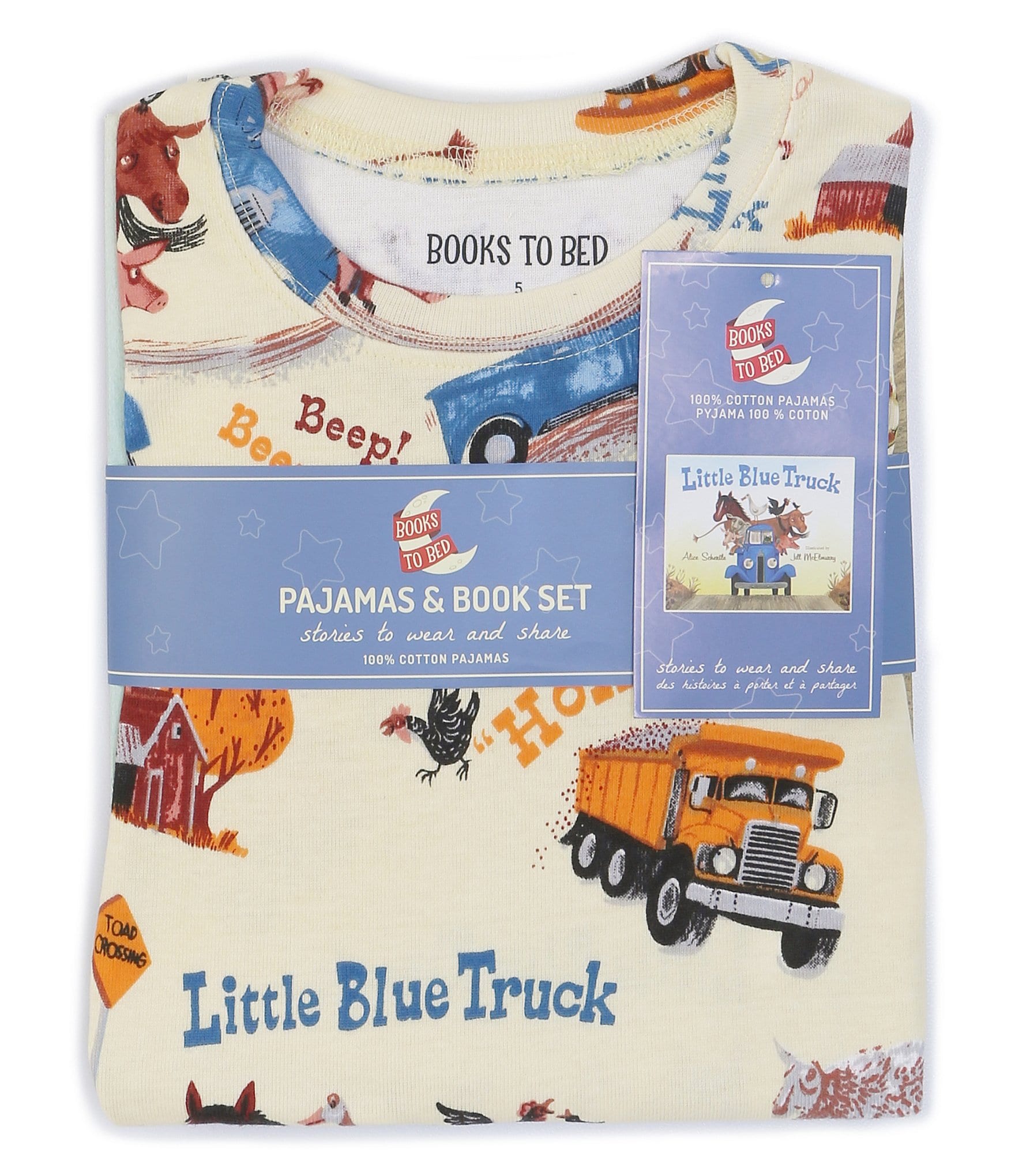 Books To Bed Little Boys 2-6 Little Blue Truck Two-Piece Pajamas & Book Set