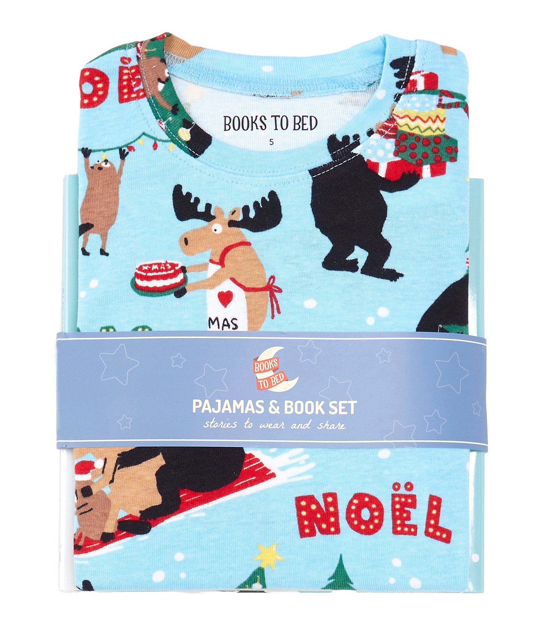 Books To Bed Little/Big Boys 2-10 Wild About Christmas 2-Piece Pajama & Book Set