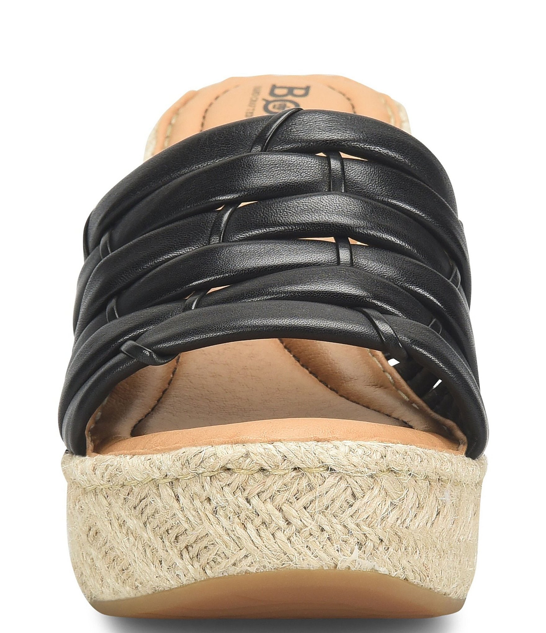 Born Aneesa Leather Platform Wedge Espadrille Slides