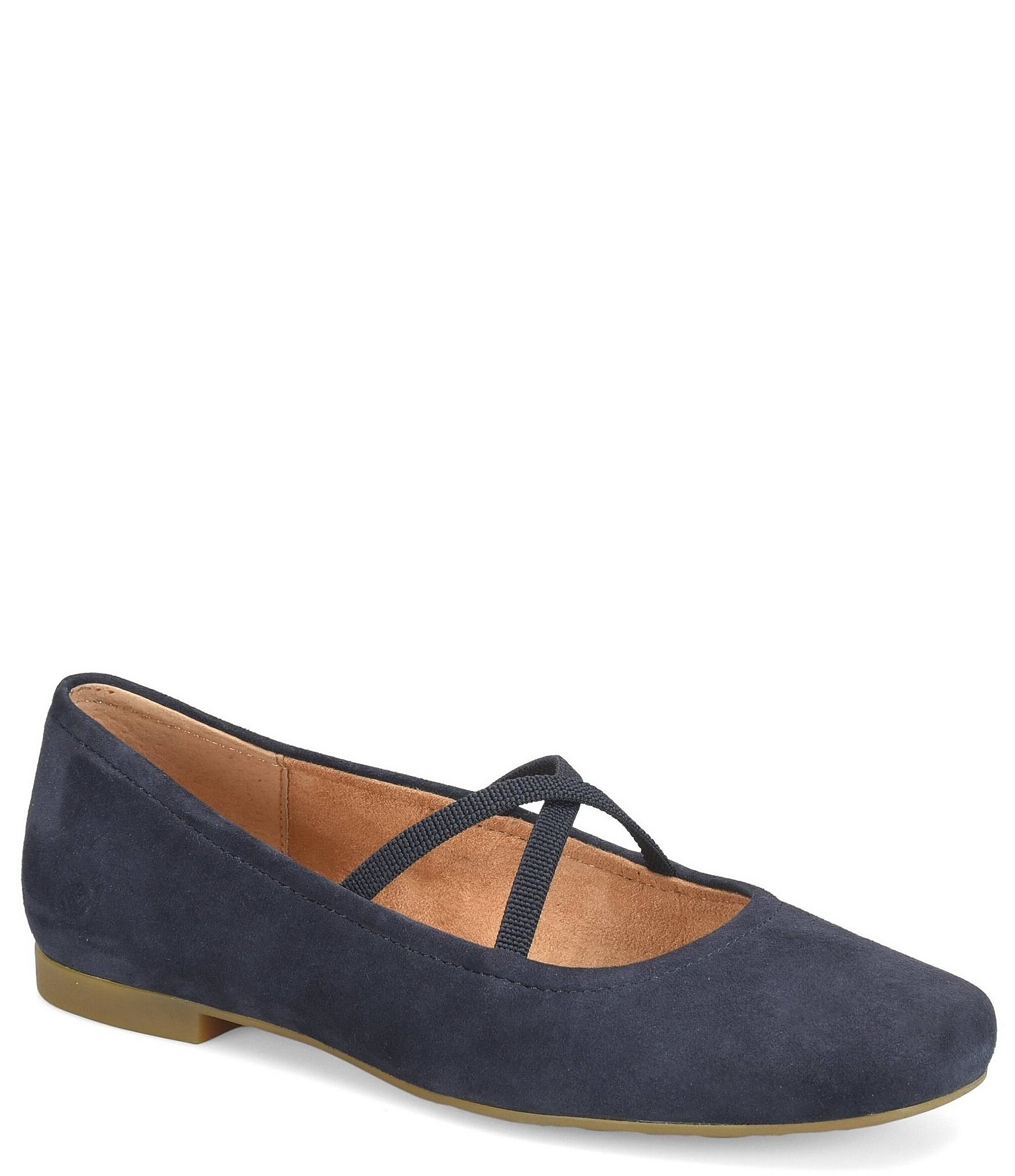 Born Brylee Suede Criss-Cross Straps Ballet Flats