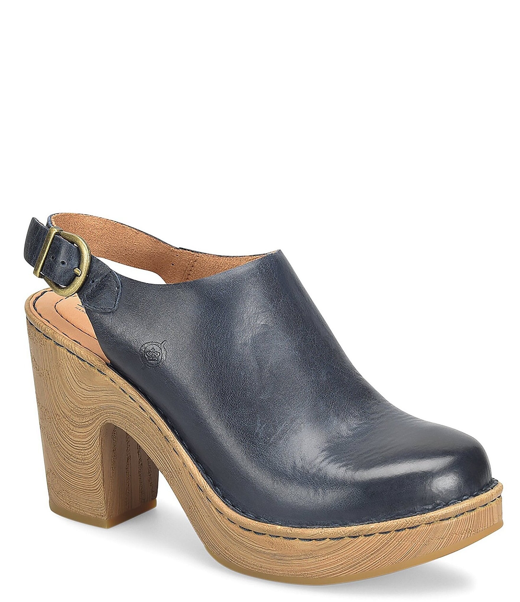Bed Stu Marie Leather Block Heel Slingback Platform Clog Sandals | Dillard's