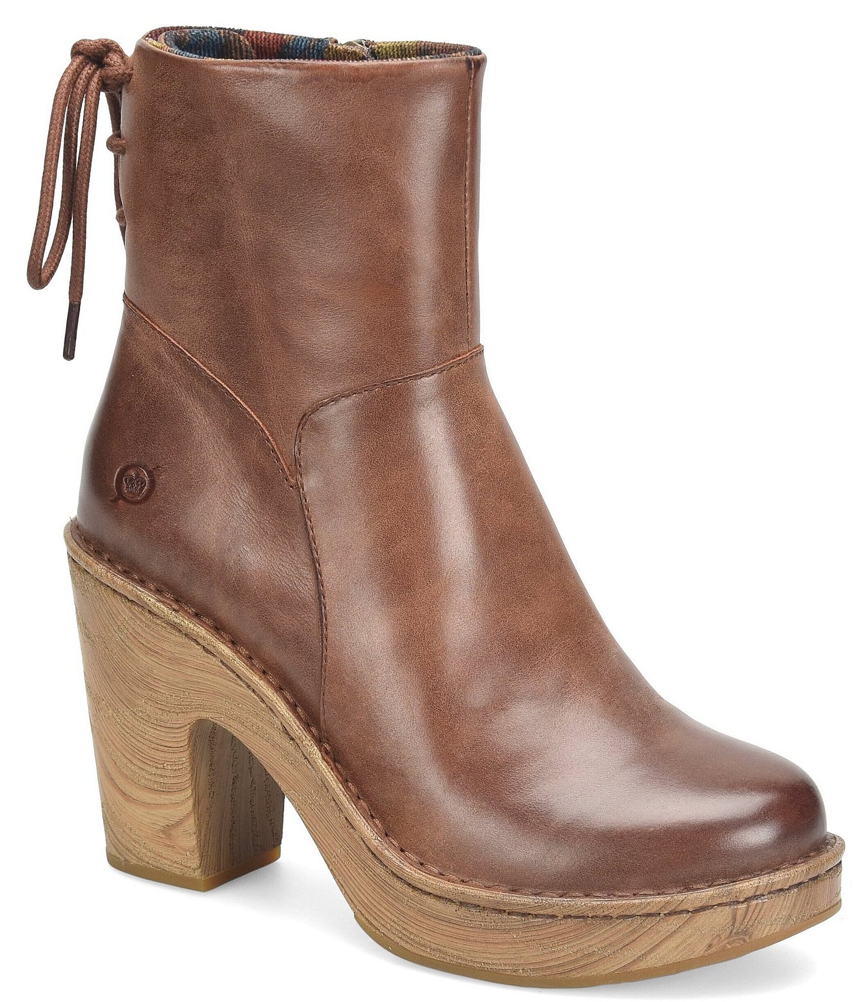 Born Capella Leather Back Lace Platform Booties Dillard s