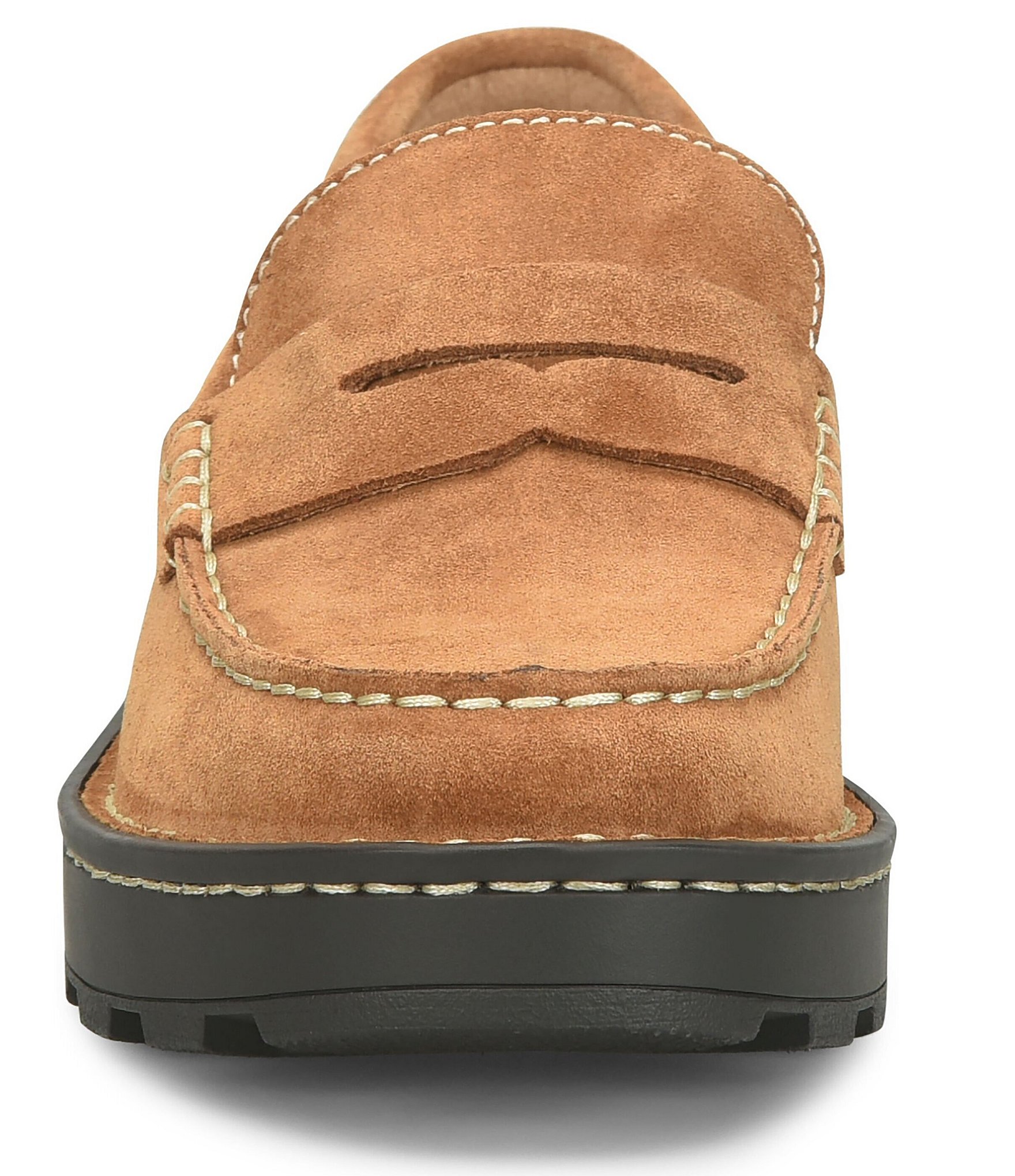 Born Carrera Suede Lug Sole Penny Loafers