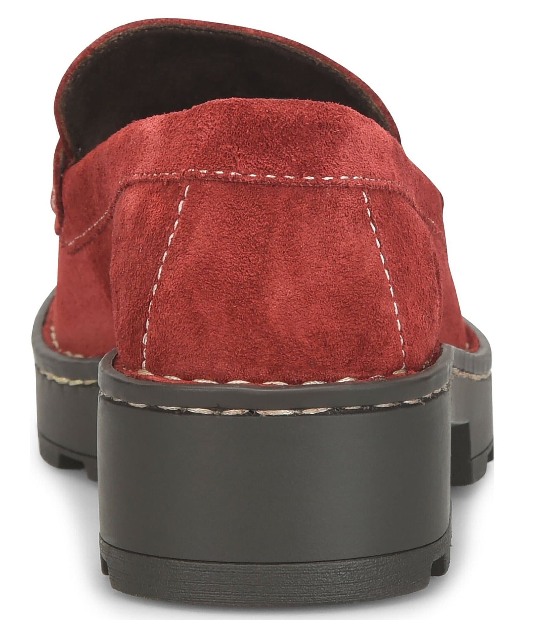 Born Carrera Suede Lug Sole Penny Loafers