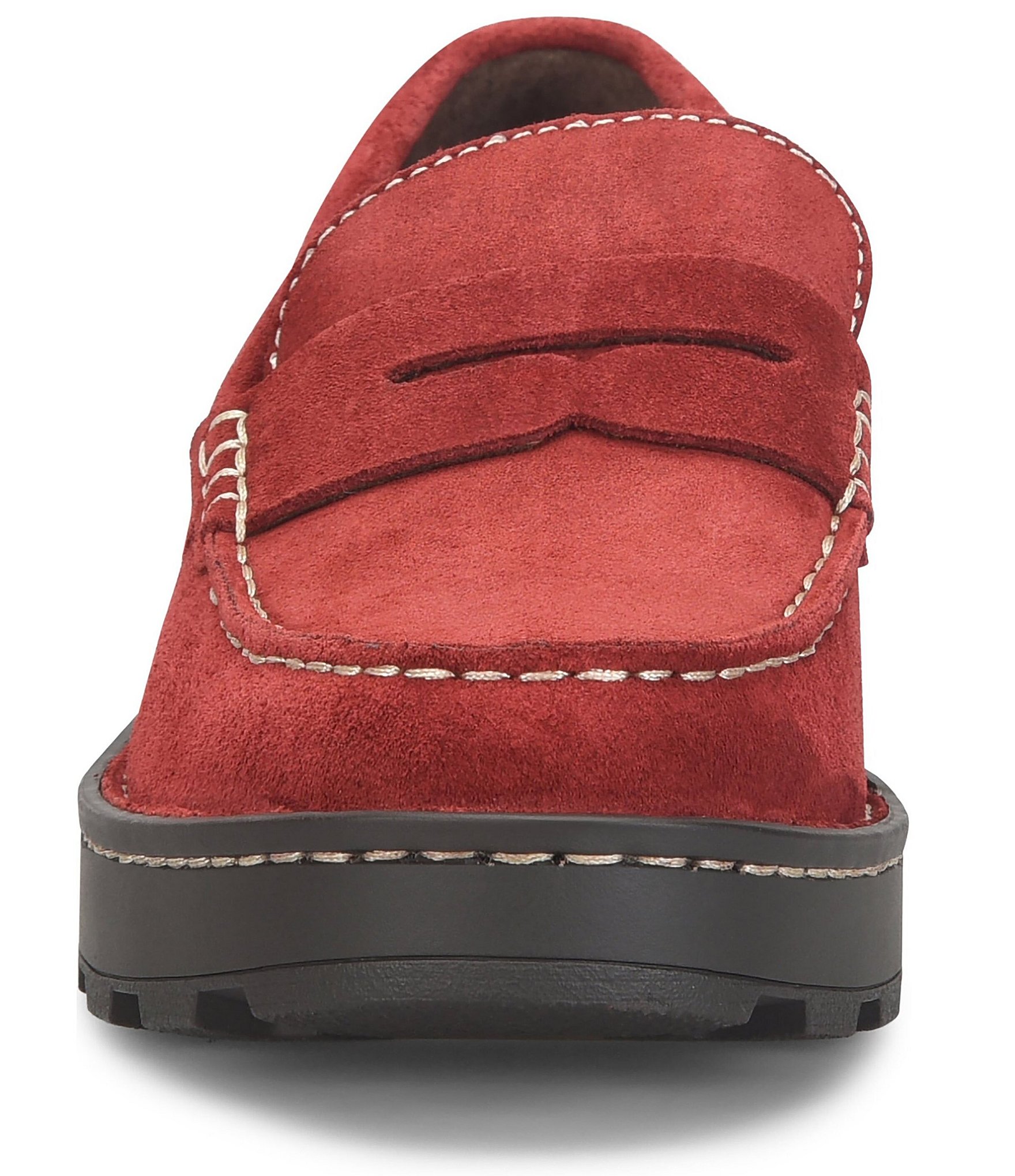 Born Carrera Suede Lug Sole Penny Loafers