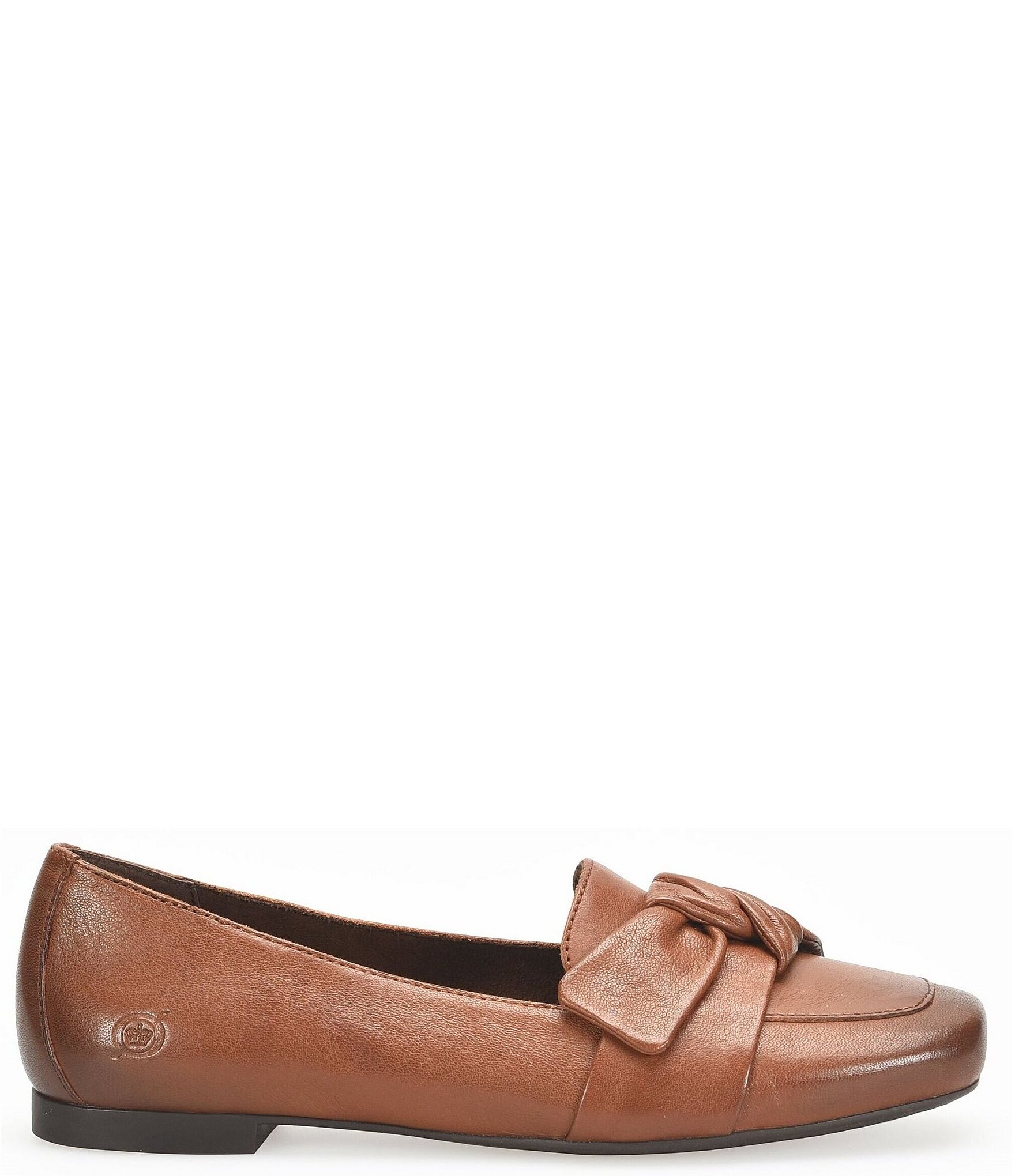 Born Carrine Bow Detail Leather Slip-On Loafers