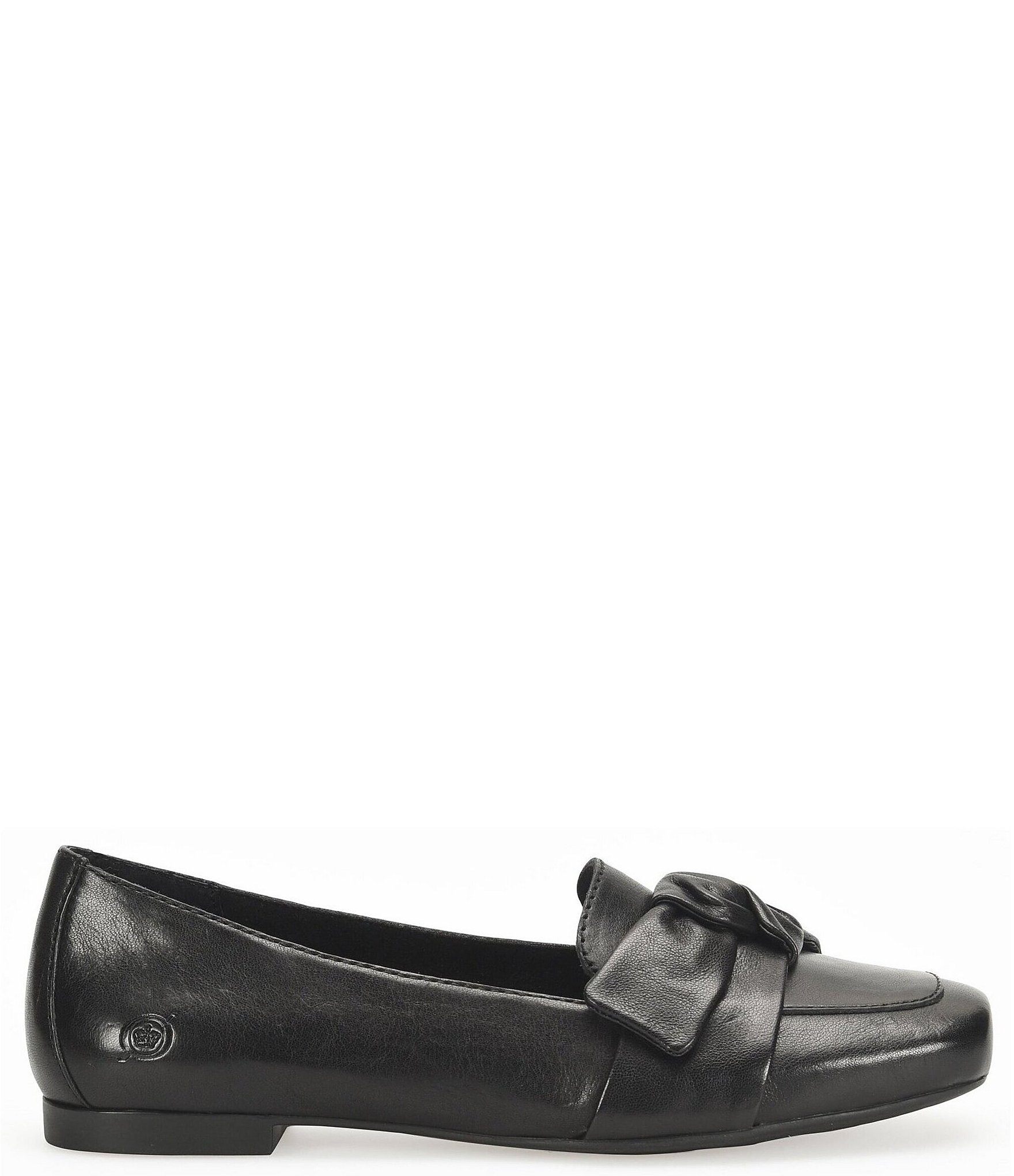 Born Carrine Bow Detail Leather Slip On Loafers