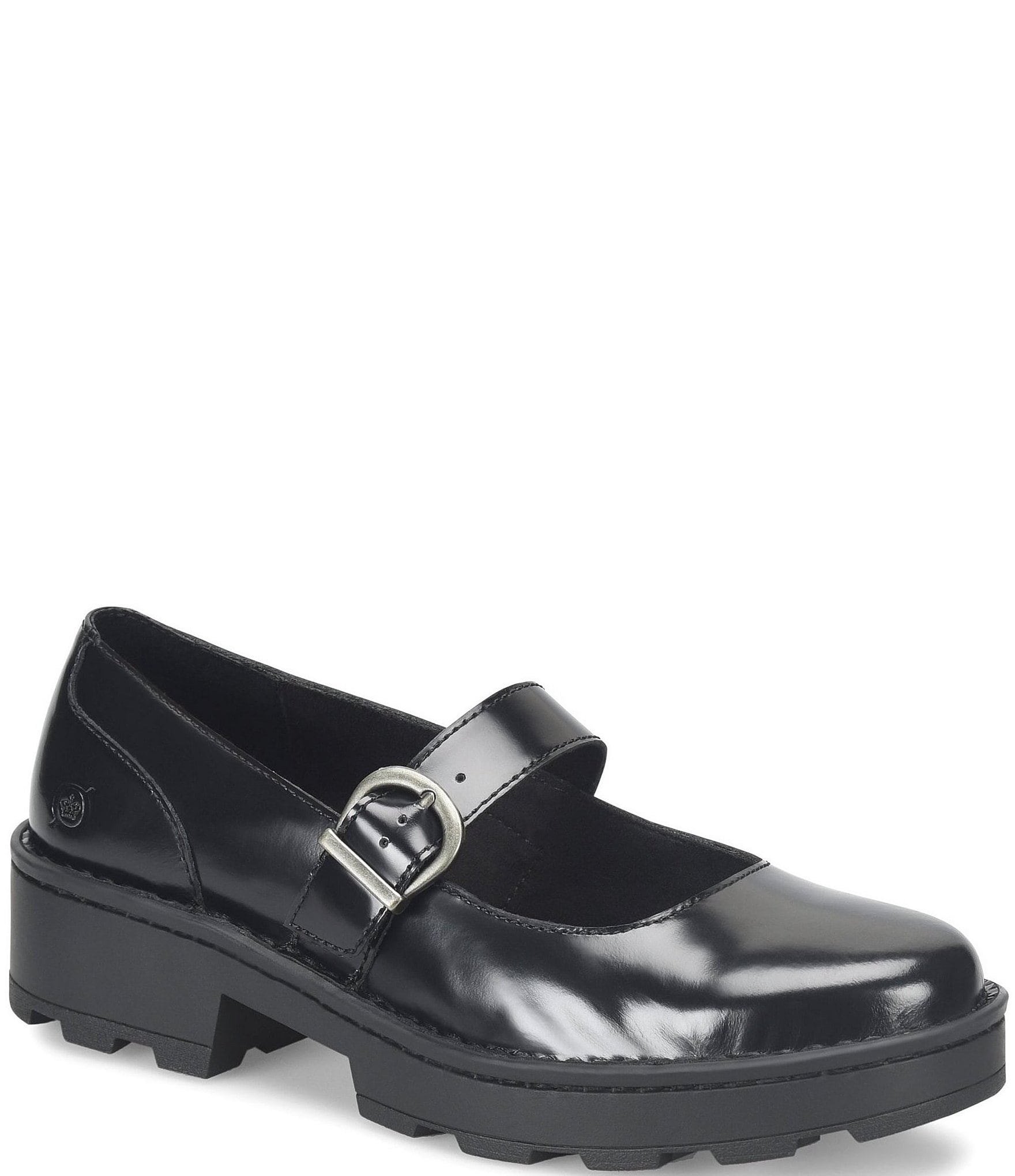 Born Casandra Leather Lugged Platform Mary Janes | Dillard's