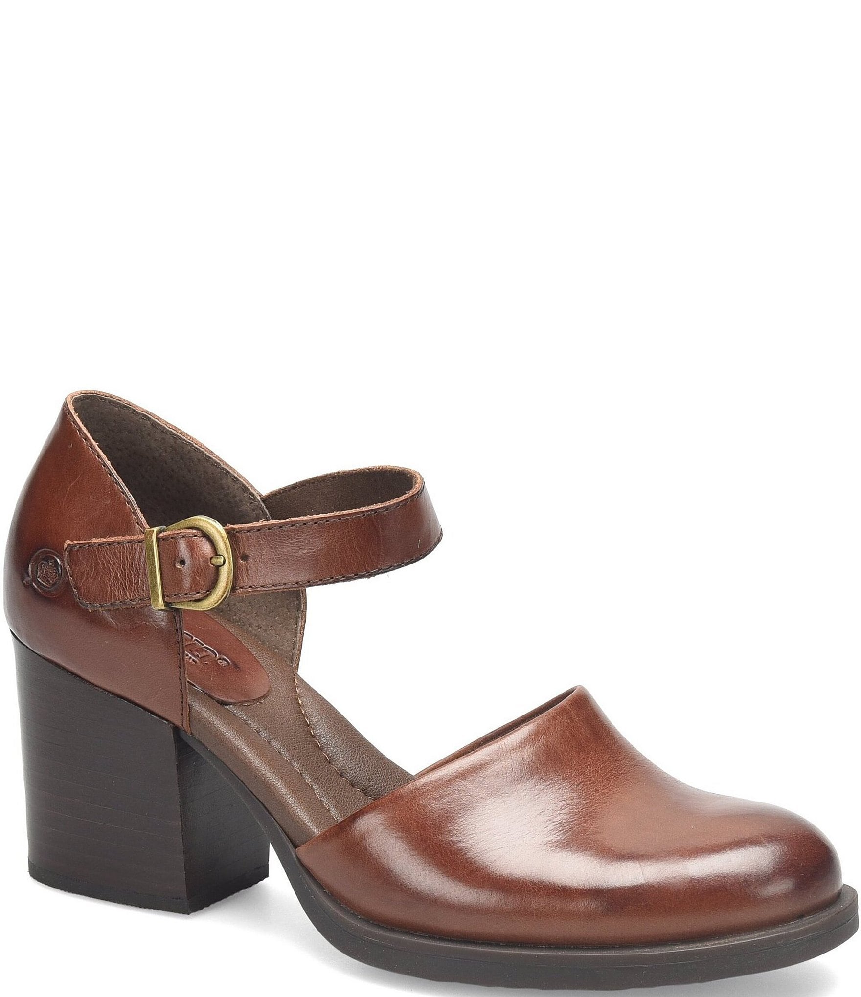 Born Haida Leather Block Heel Mary Jane Pumps Dillard s