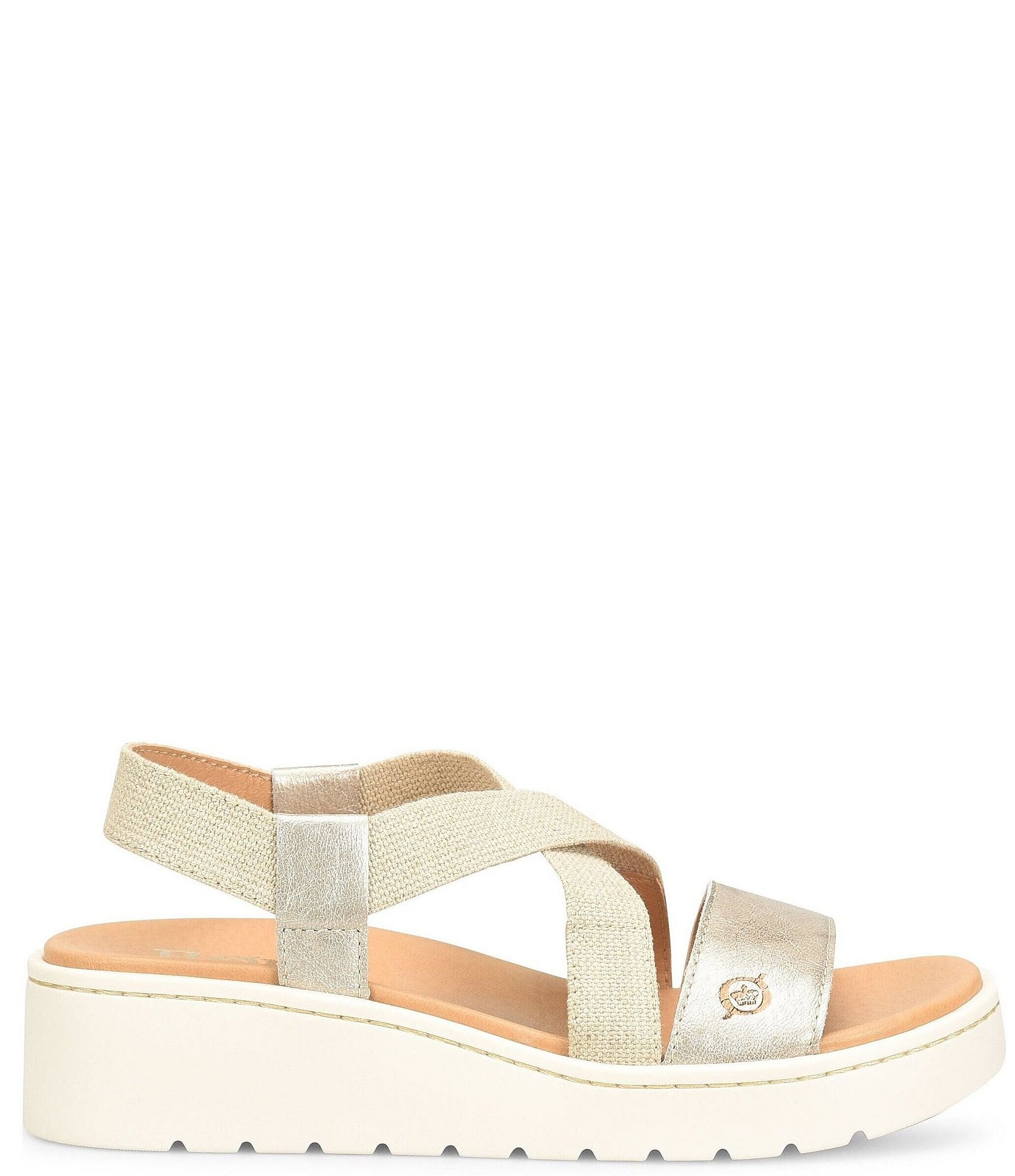 Born Kasady Leather Stretch Platform Wedge Sandals